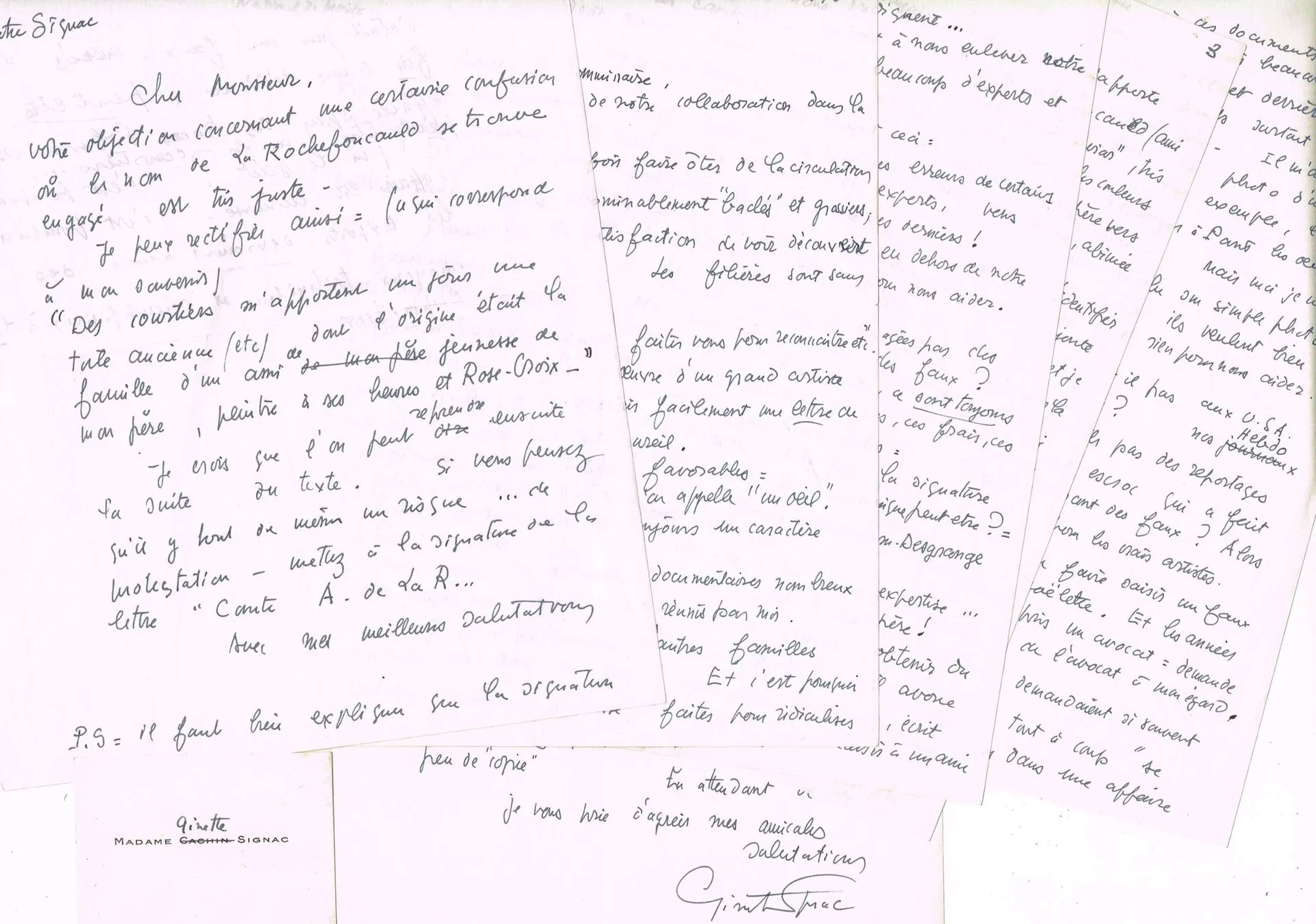 ART FORGERY / Correspondence addressed to Guy ISNARD (1912–2 - Lot 476