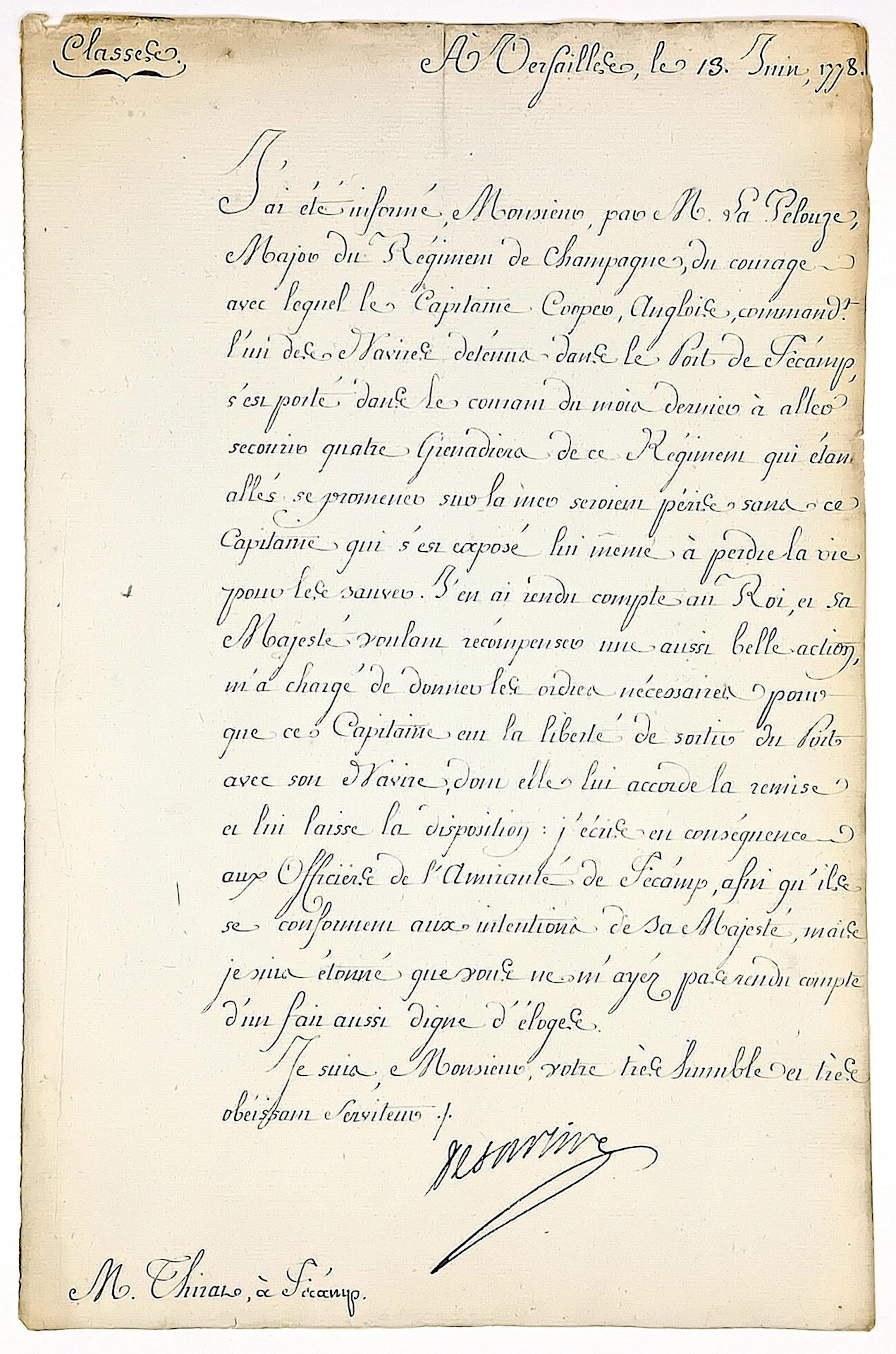 Antoine de SARTINE, Count of Alby (1729–1801) Lieutenant Gen - Lot 129