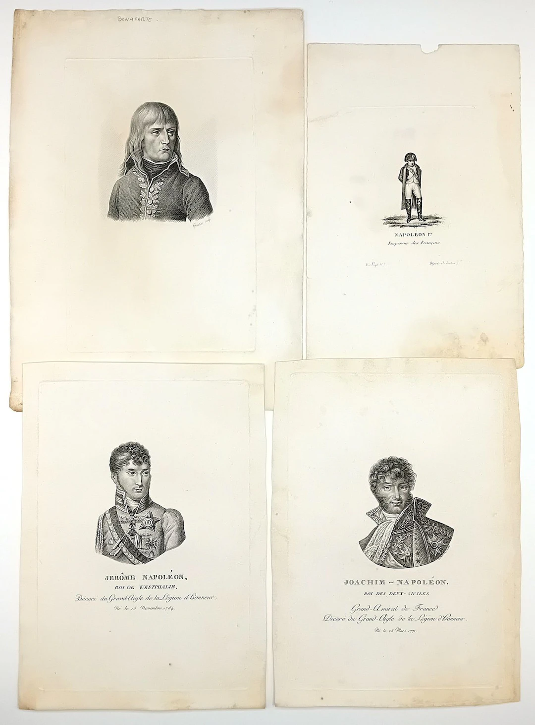 EMPIRE. 4 Engravings early 19th c. (circa 1814), in-8°: NAPO - Lot 399