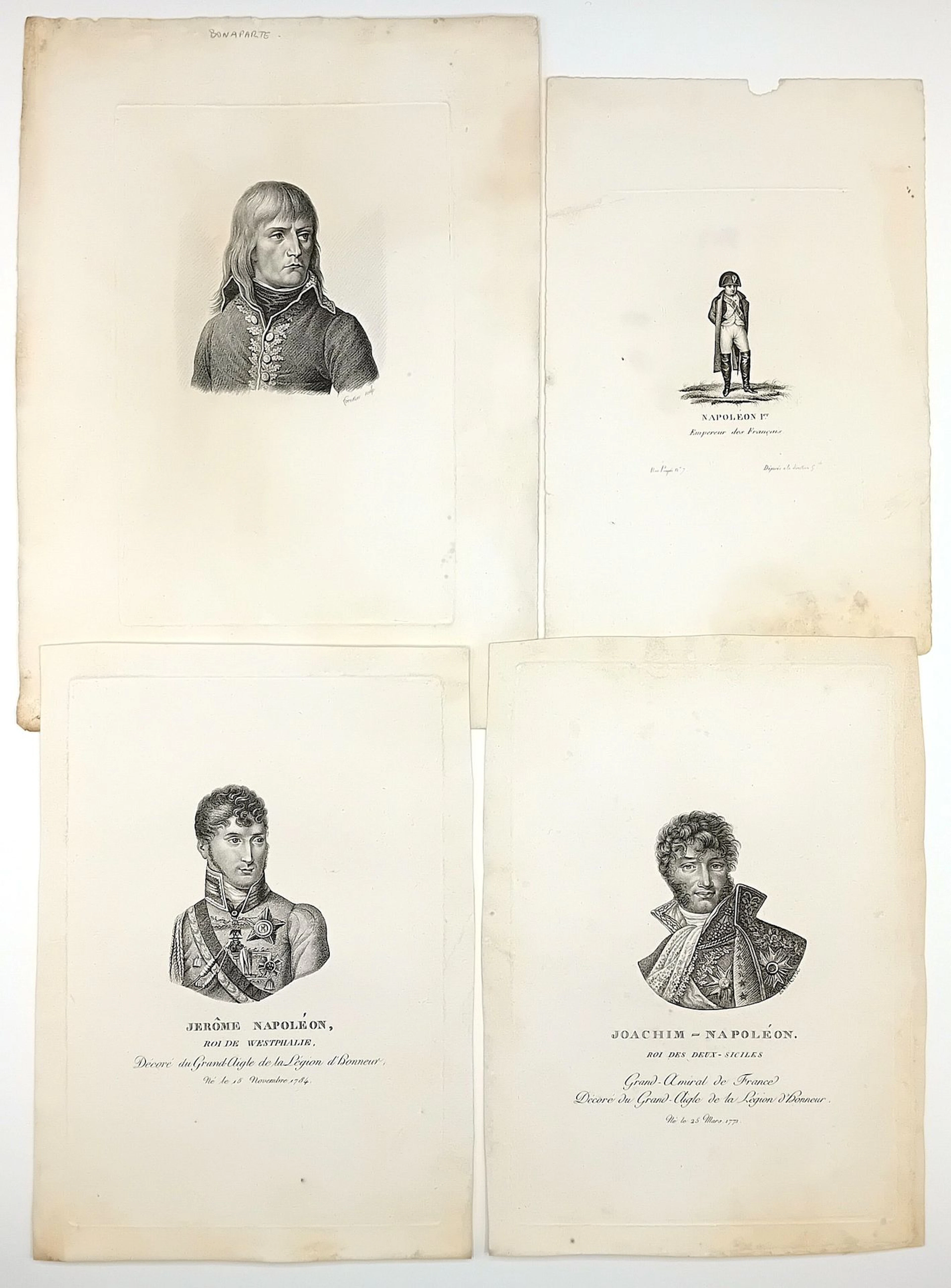 EMPIRE. 4 Engravings early 19th c. (circa 1814), in-8°: NAPO - Lot 399