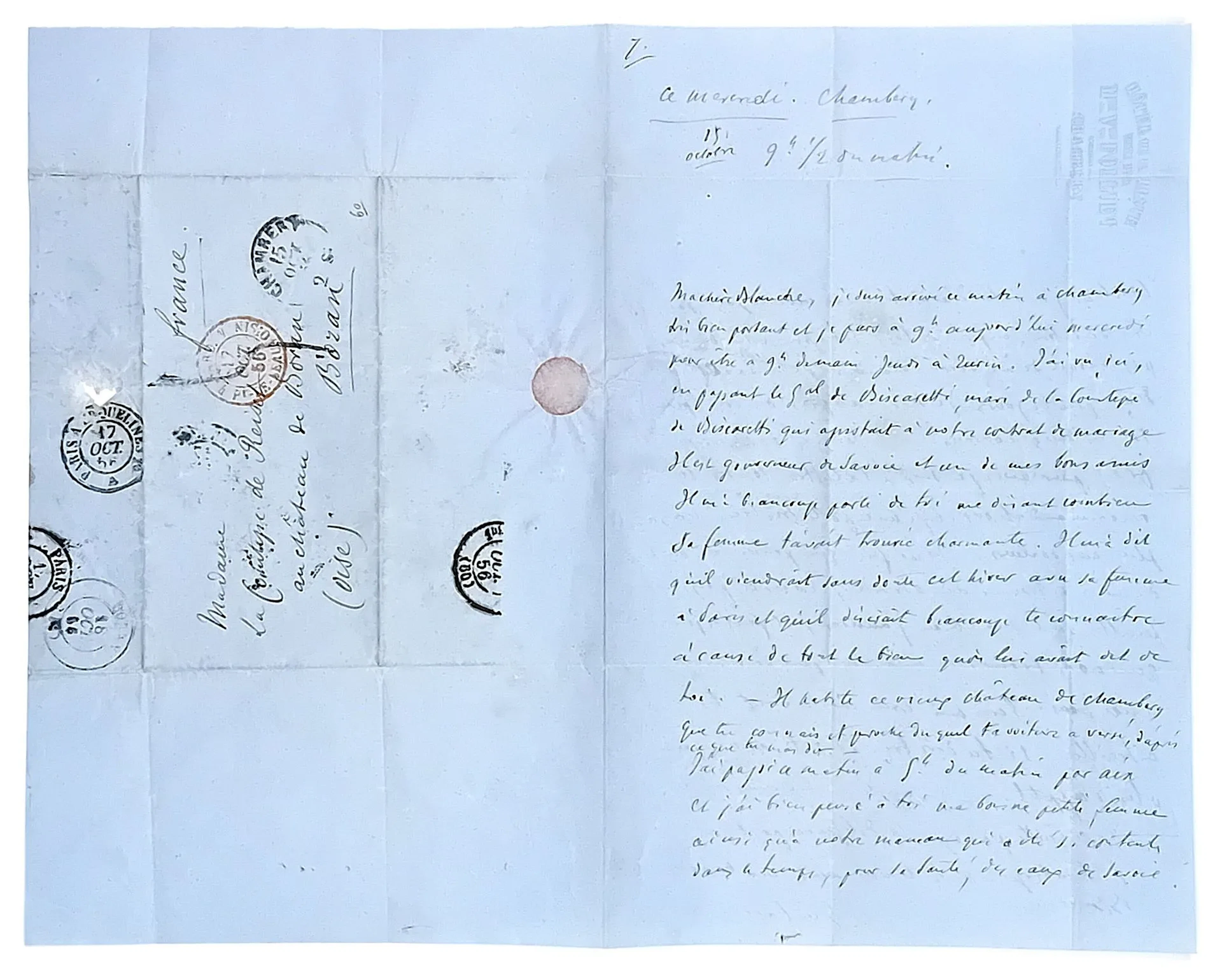 OISE. Château de BORAN-SUR-OISE. Letter signed by Gustave Co - Lot 660