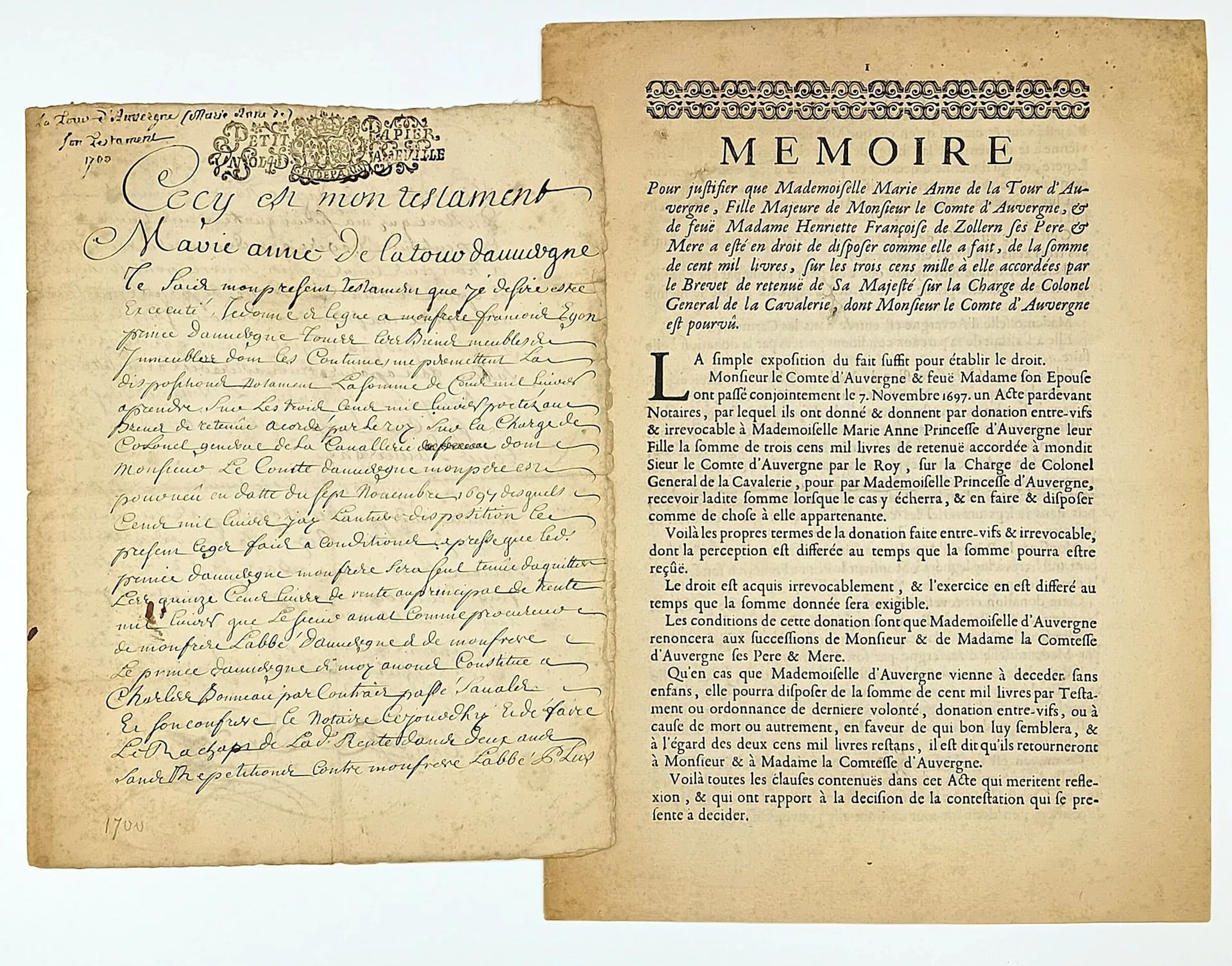 Marie Anne de LA TOUR D'AUVERGNE Carmélite au Faubourg St Ja - Lot 40
