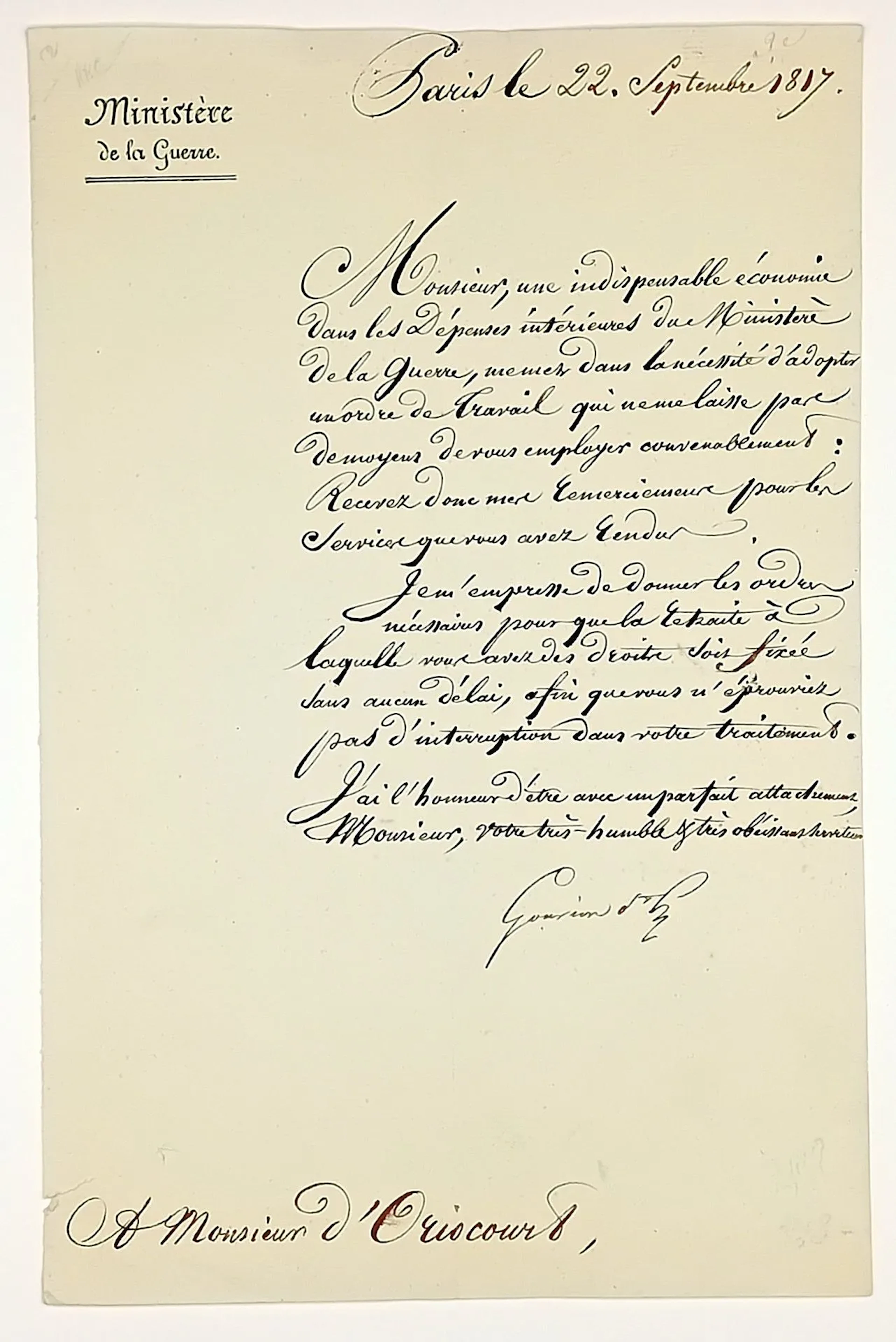 Marshal Laurent GOUVION SAINT-CYR, Marquis de Saint-Cyr (Tou - Lot 424