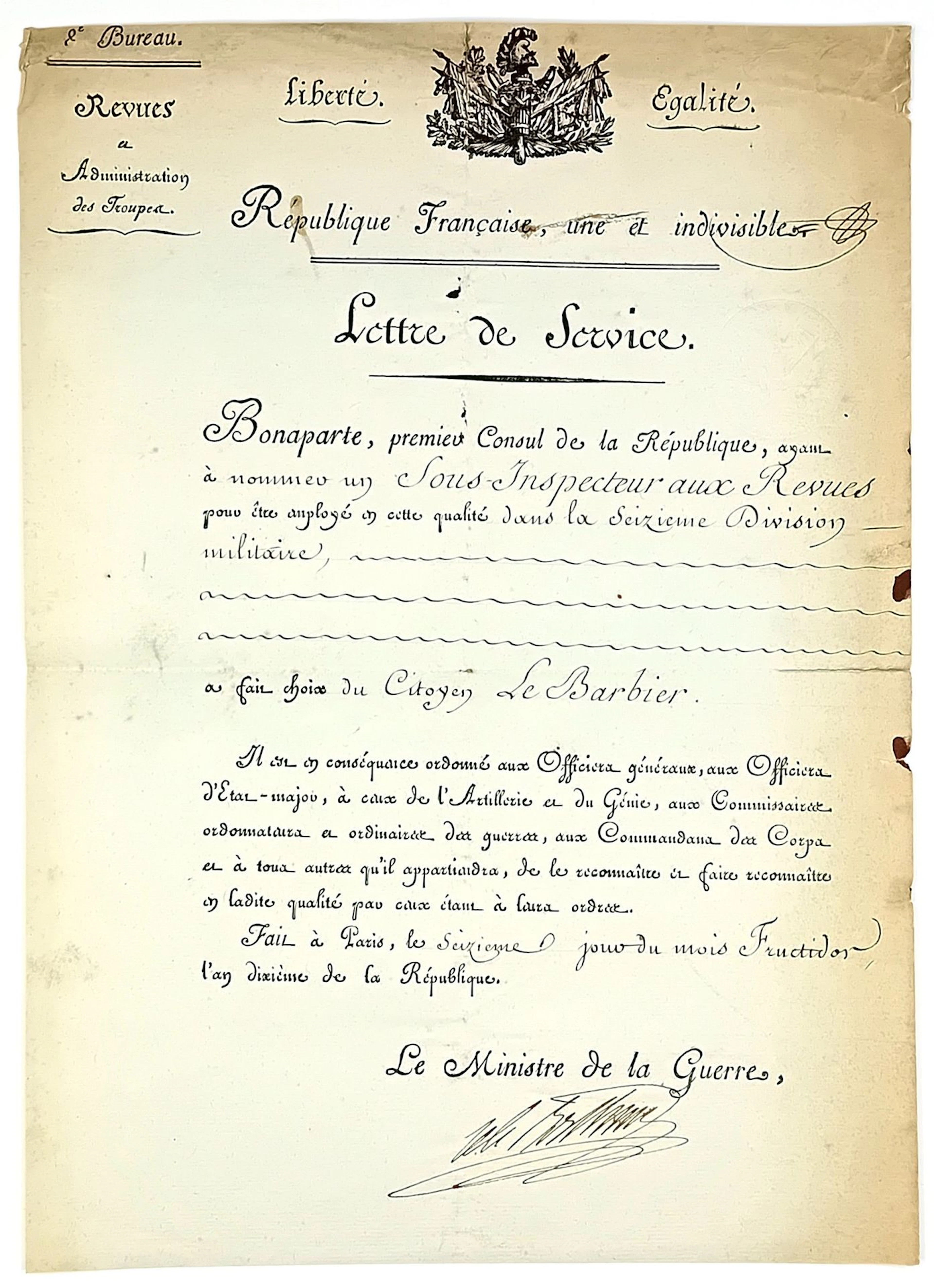 Louis-Alexandre BERTHIER, Prince of Neuchâtel and Wagram (Ve - Lot 426