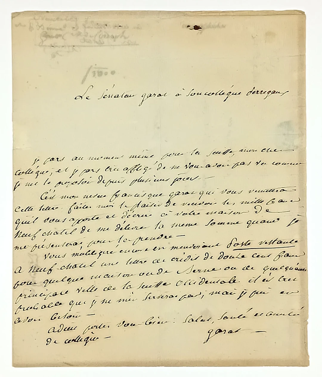 Dominique Joseph GARAT (Bayonne (64) 1749 - 1833). Deputy fo - Lot 355