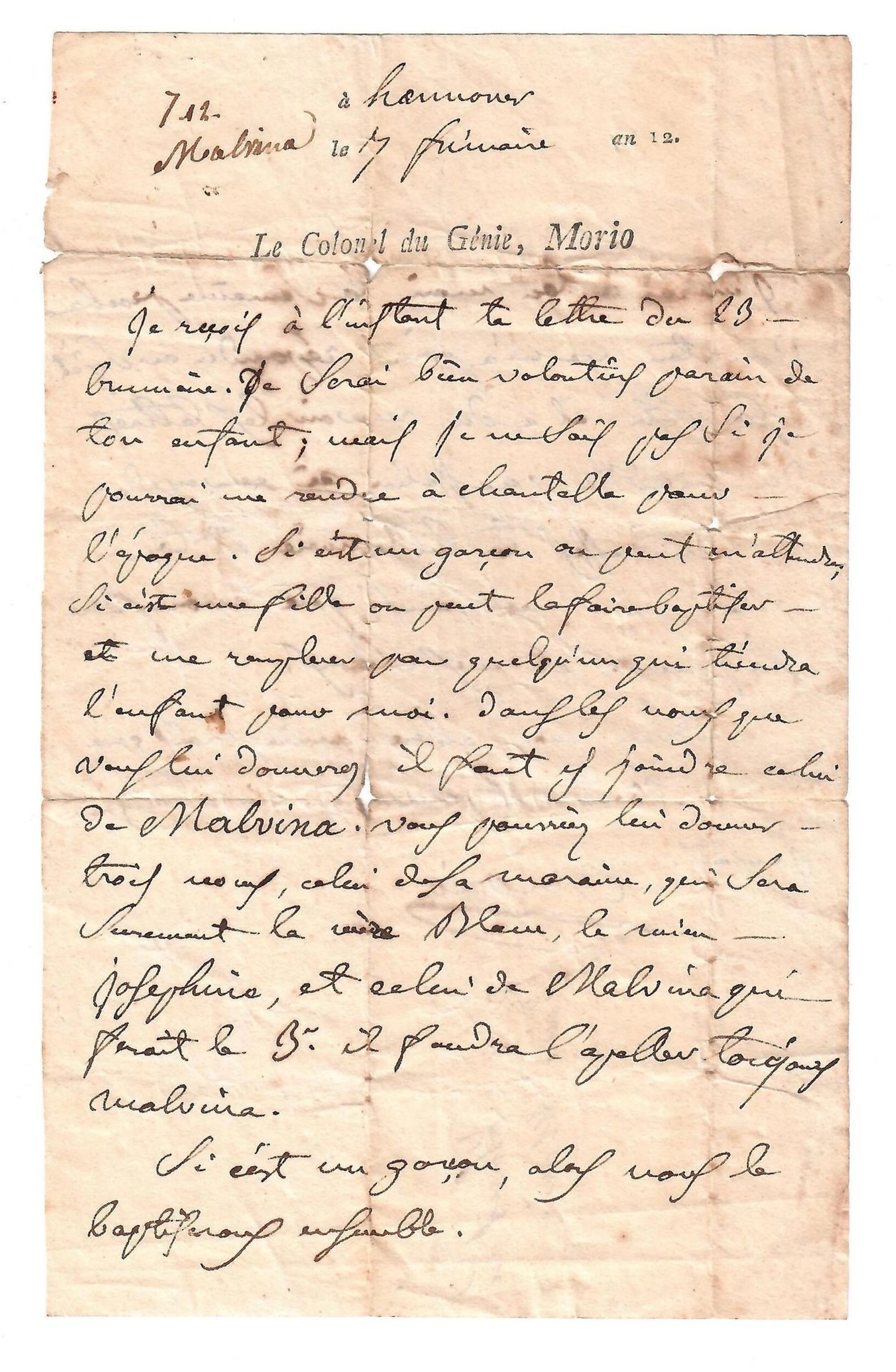 Joseph Antoine MORIO DE L'ISLE, Major General in the service - Lot 341