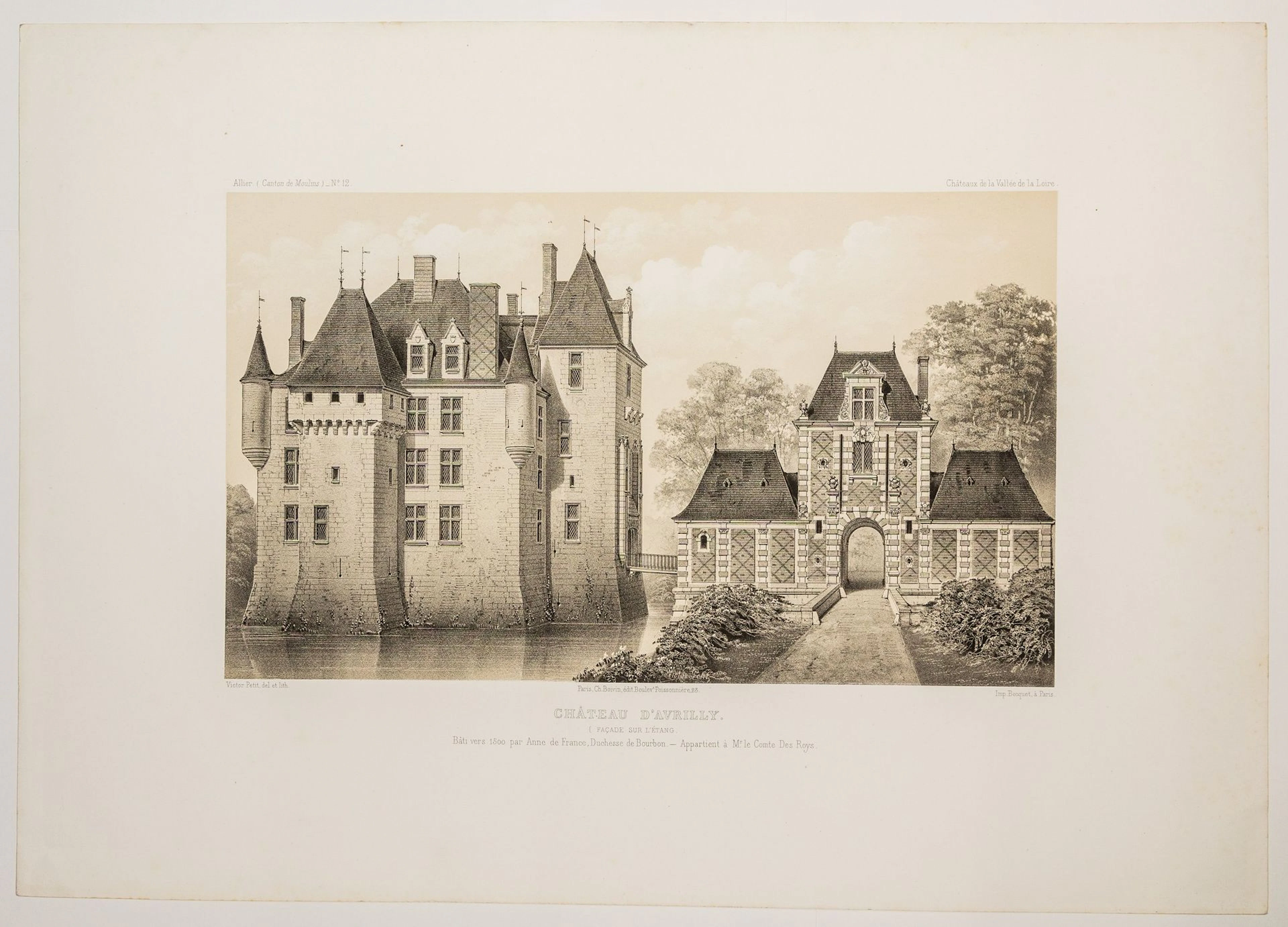 ALLIER. View of the "CHÂTEAU D'AVRILLY, facade overlooking t - Lot 61
