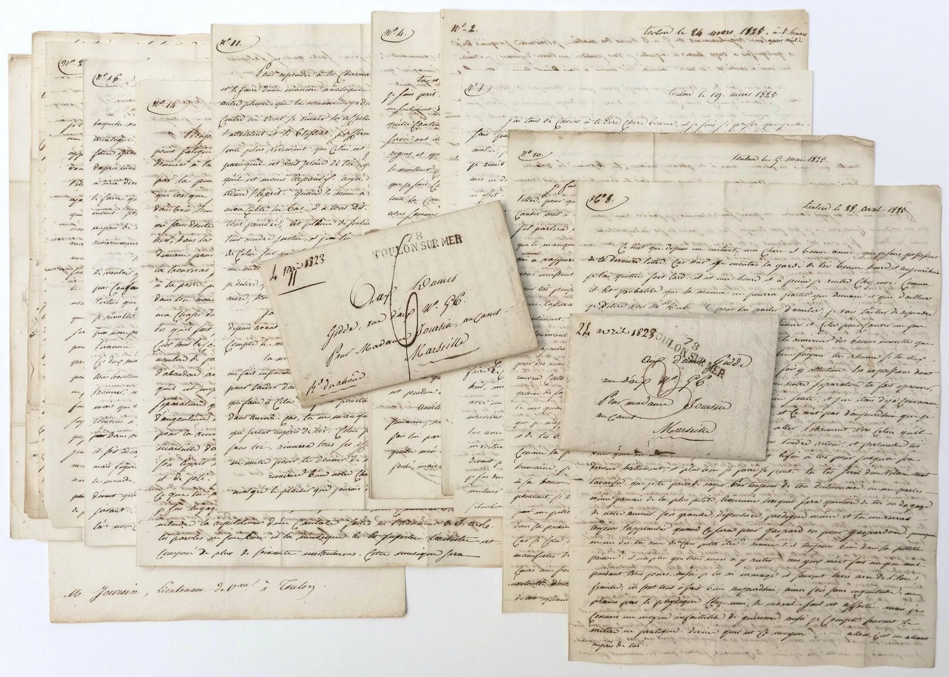 MARINE. VAR. 25 Lettres A.S. and 4 L.A. (2 incomplete) from - Lot 439
