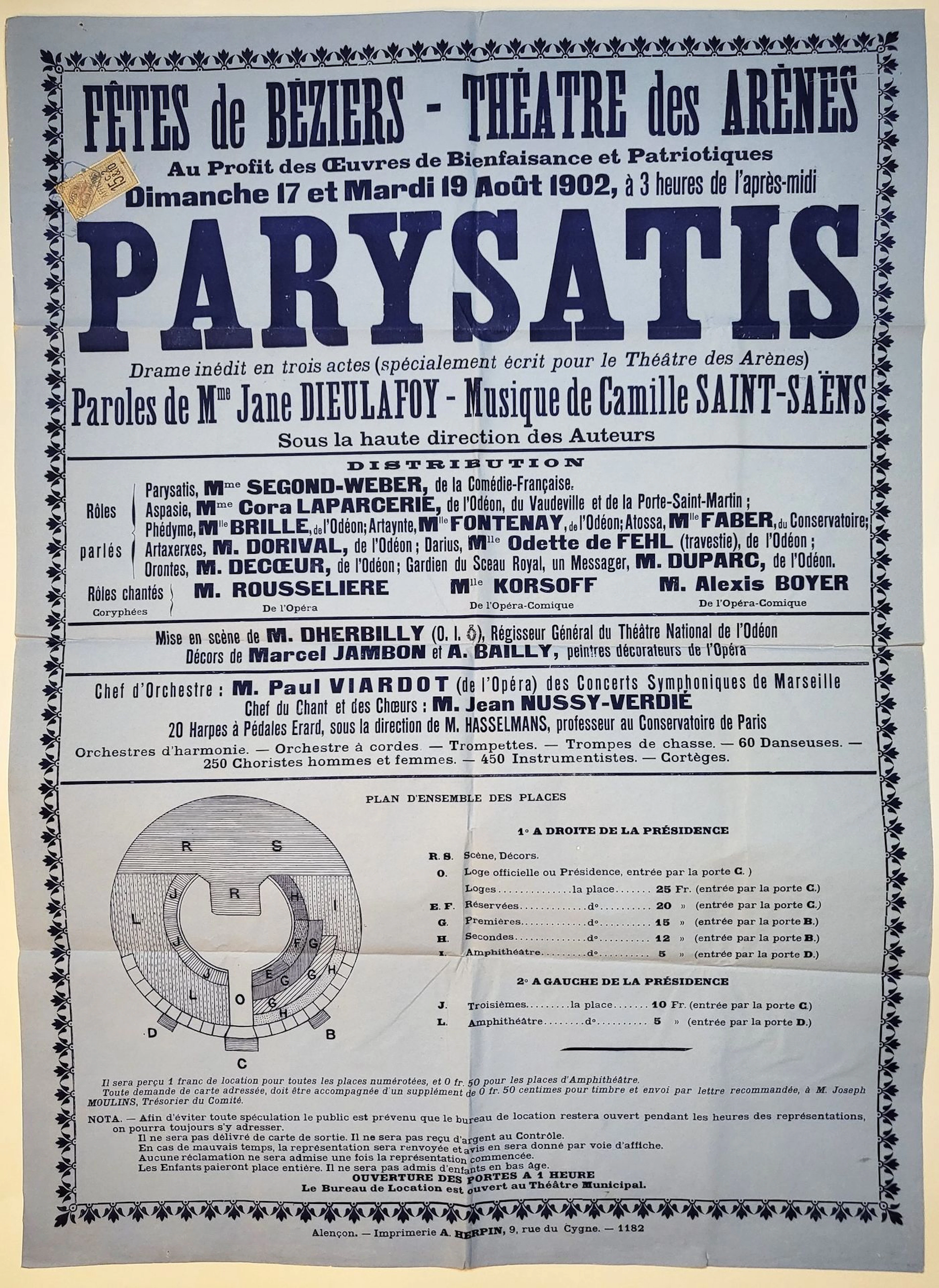 BEZIERS – ARENES / Set of 6 posters: “Prométhée” (music by F - Lot 368