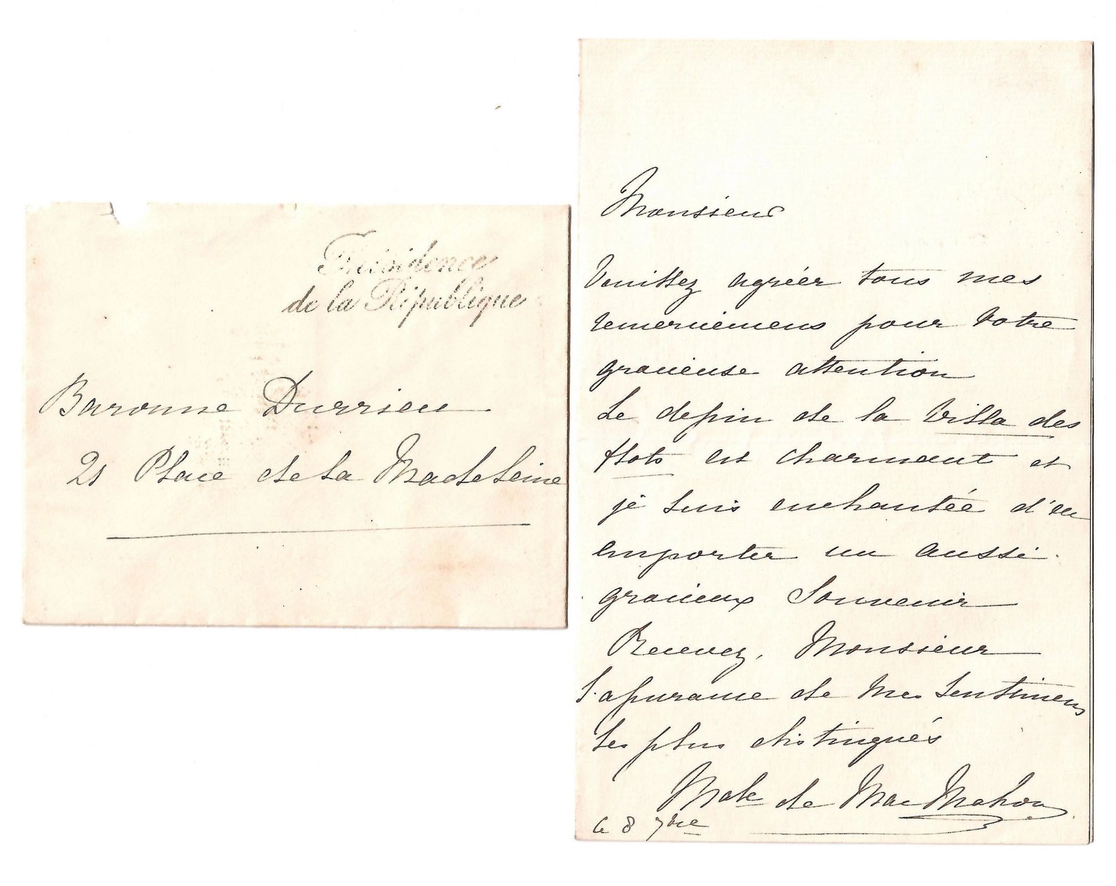 Marshal de MAC-MAHON (Élisabeth de la Croix de Castries) — L - Lot 569
