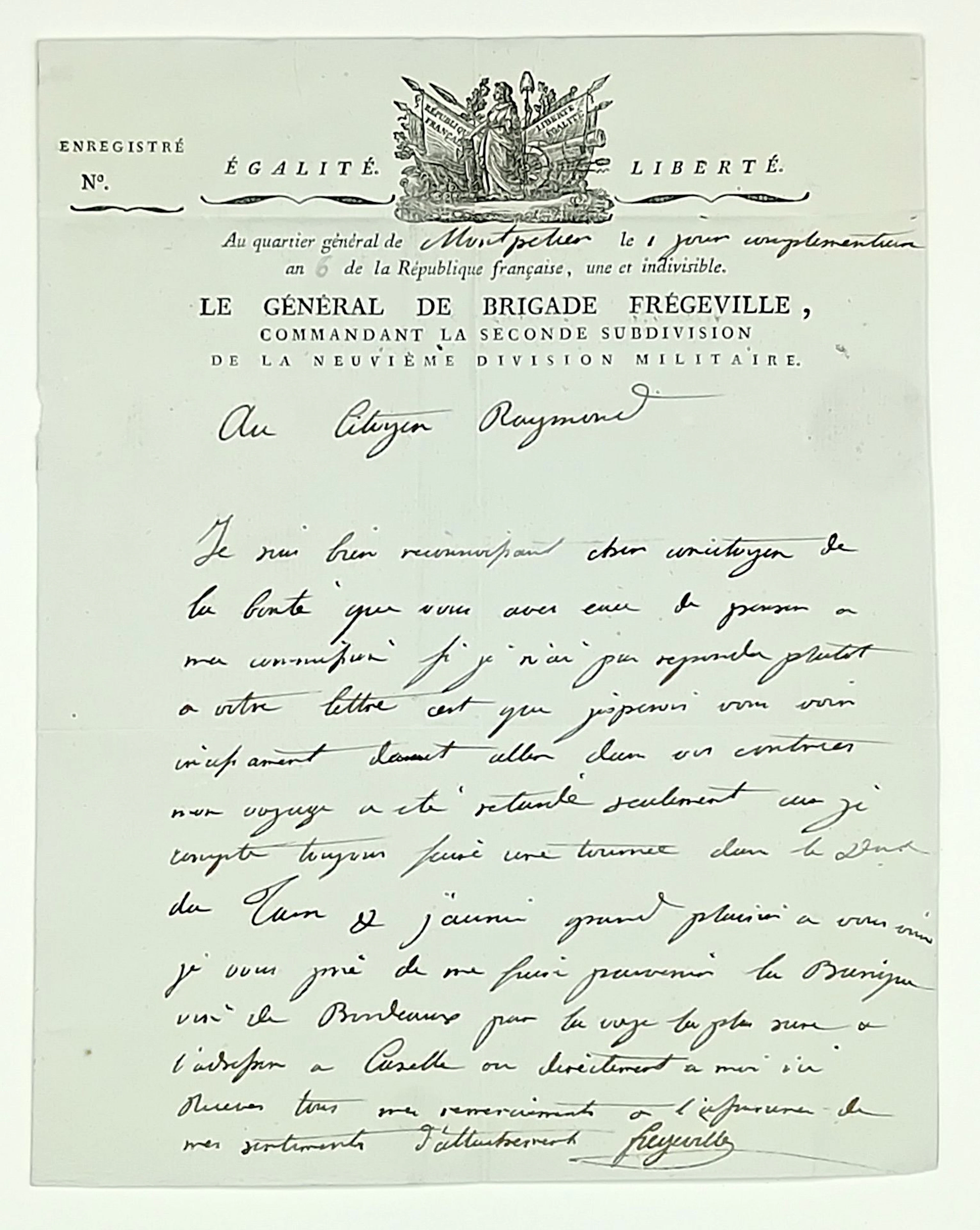 General FRÉGEVILLE (Charles Louis Joseph de Gau de) Grandval - Lot 271