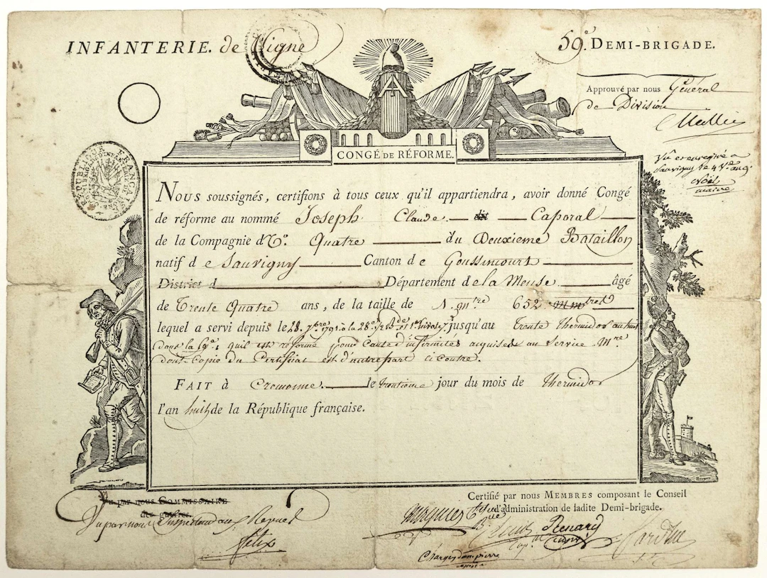 ITALIAN CAMPAIGN. 1800. Military leave of absence signed by - Lot 304