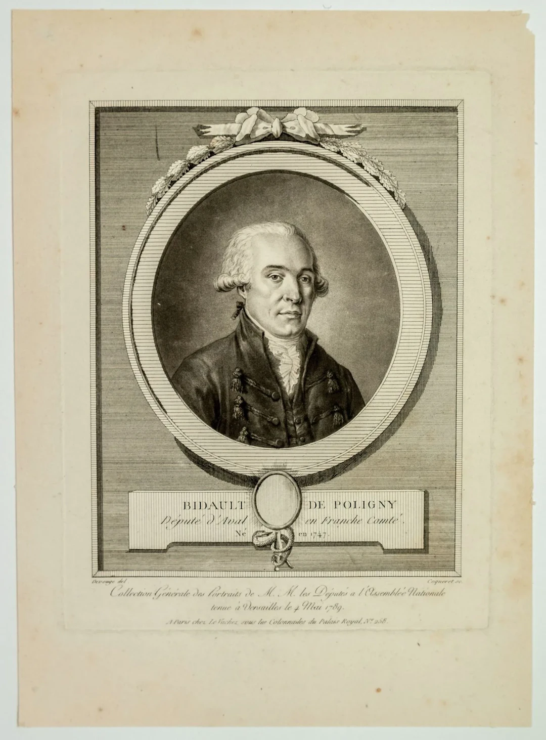 Rémy Hippolyte BIDAULT DE POLIGNY, Député d'Aval en FRANCHE - Lot 142