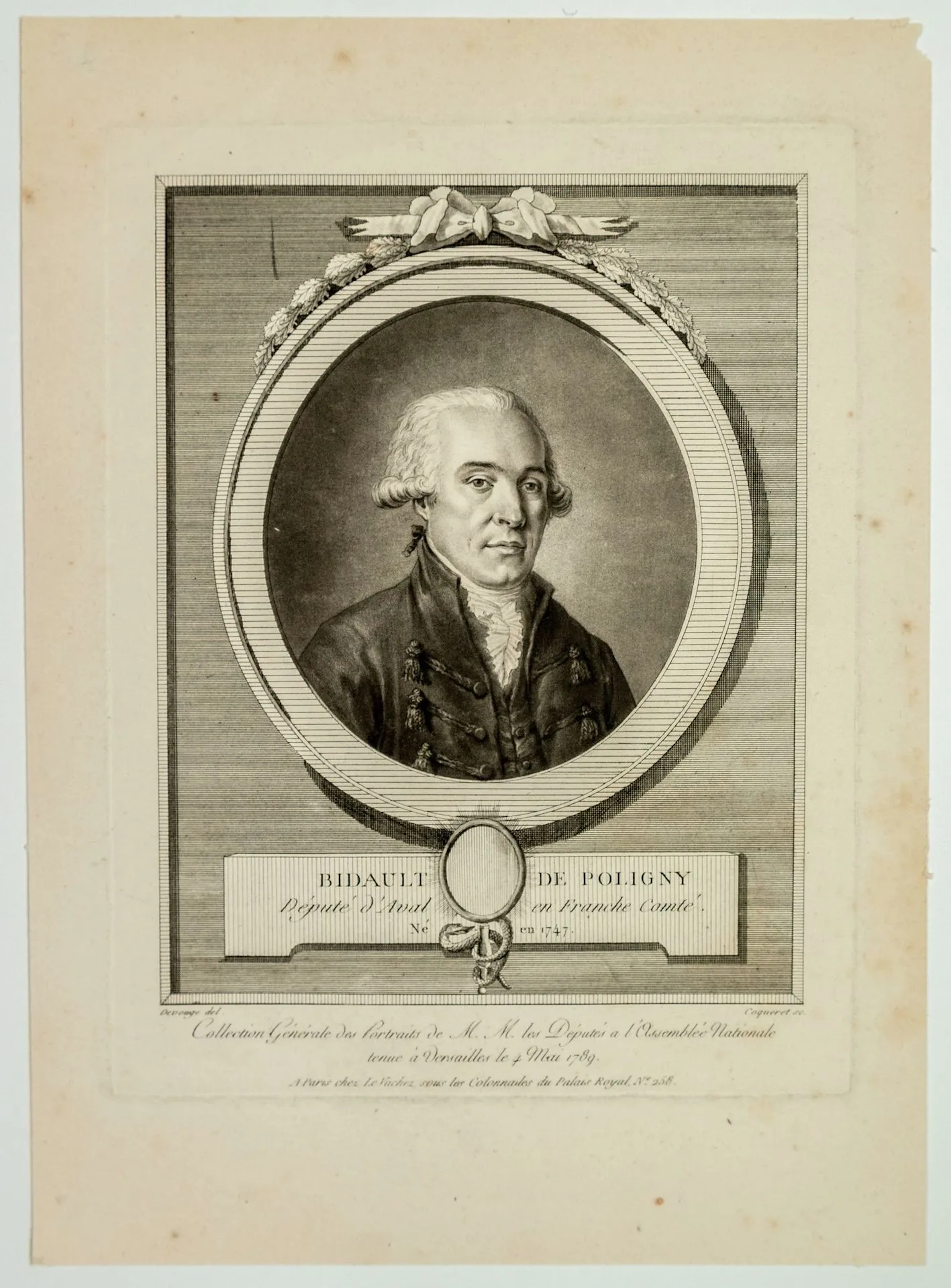 Rémy Hippolyte BIDAULT DE POLIGNY, Député d'Aval en FRANCHE - Lot 142