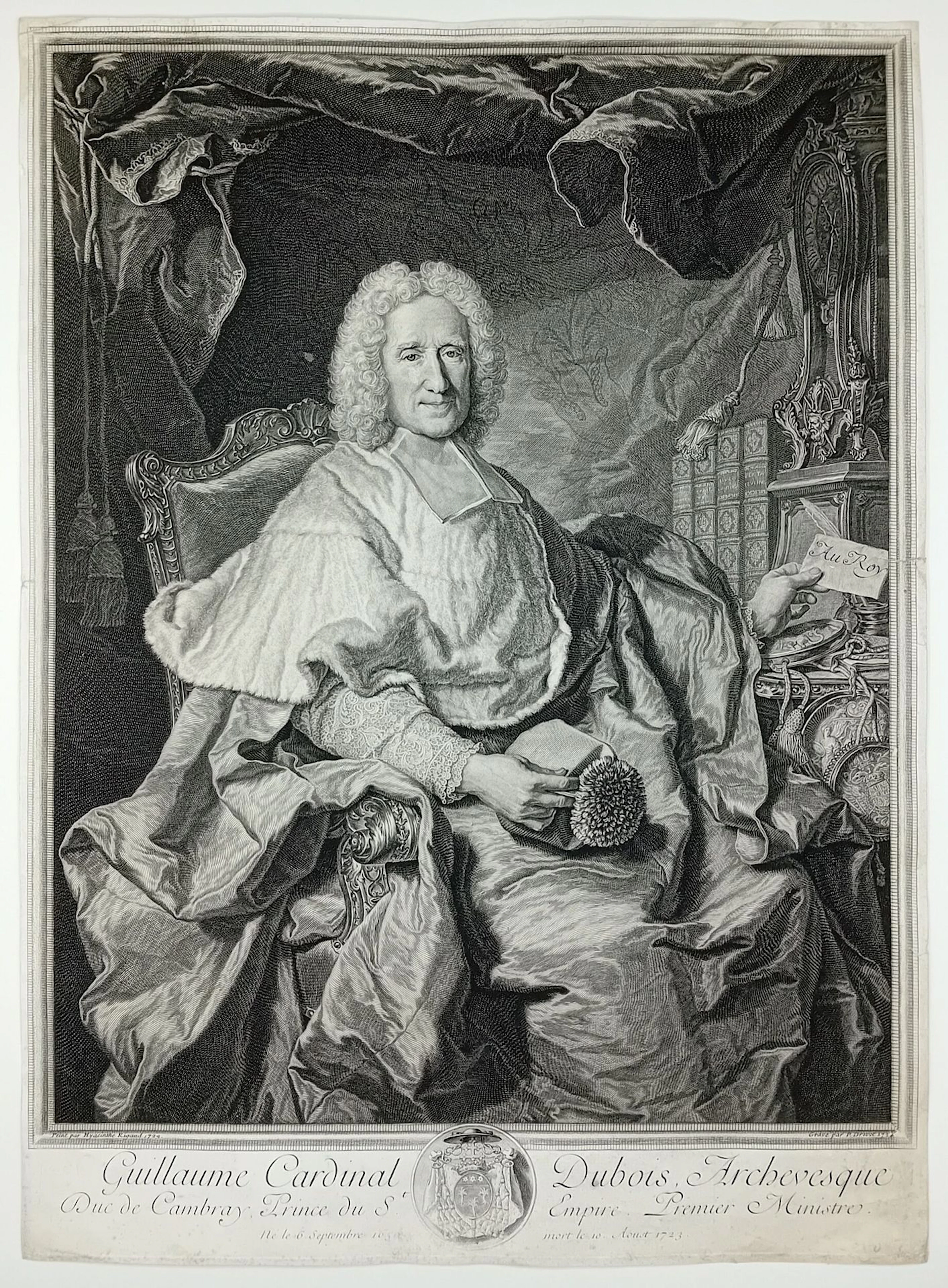 Guillaume Cardinal DUBOIS, Archbishop, Duke of CAMBRAI, Prin - Lot 50