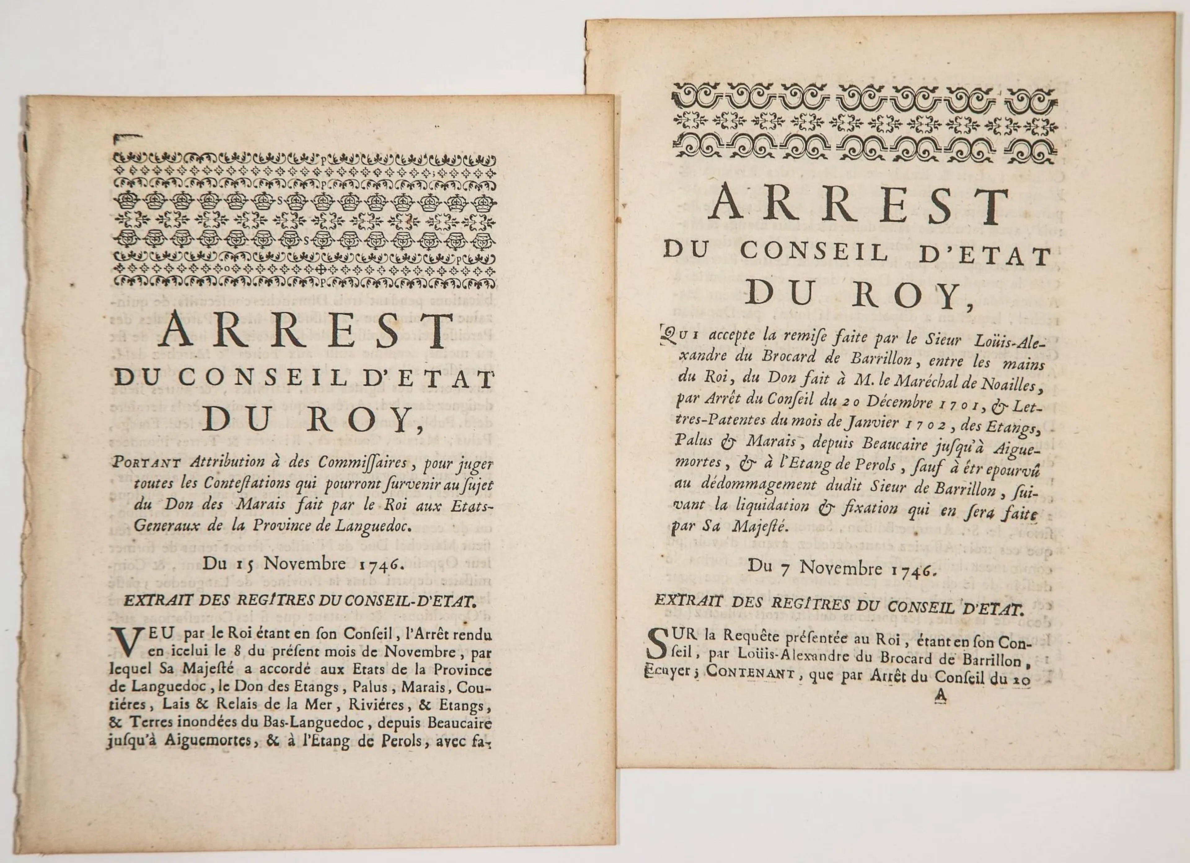 SELS. GARD. HÉRAULT. 1746. MARSHES OF THE BAS-LANGUEDOC. 2 D - Lot 70