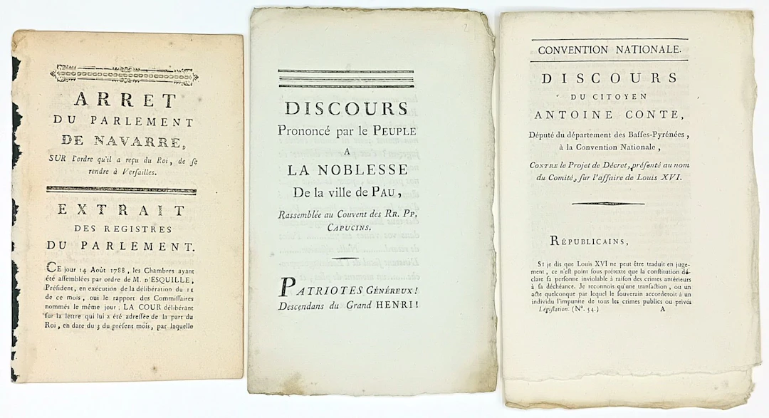 PYRÉNÉES-ATLANTIQUES. PAU. REVOLUTION. 3 Printed documents: - Lot 132