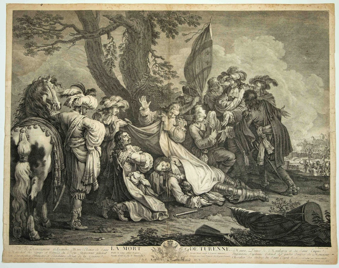 "LA MORT DE TURENNE" 1675, dedicated to the Prince de Montba - Lot 27