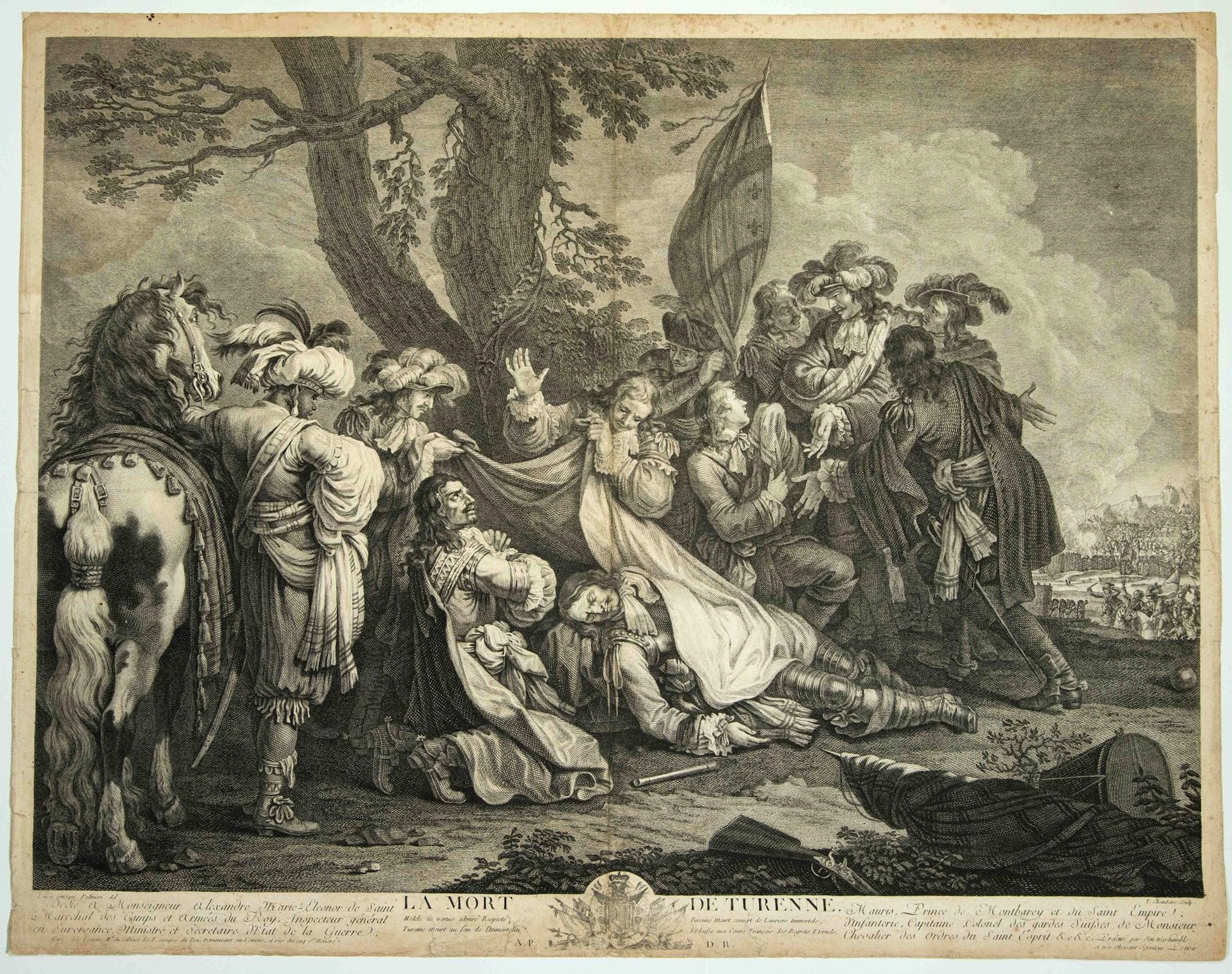"LA MORT DE TURENNE" 1675, dedicated to the Prince de Montba - Lot 27
