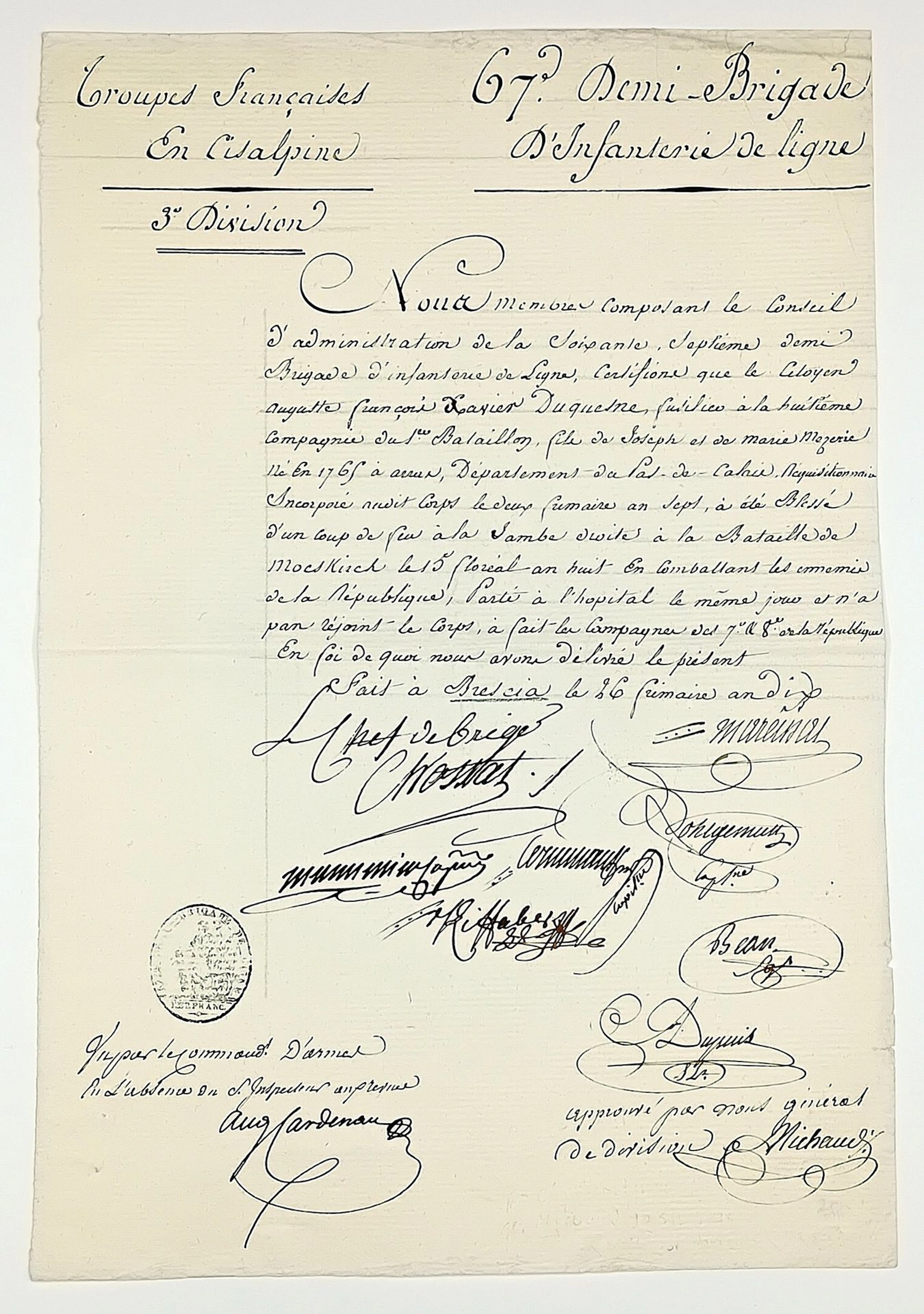 General MICHAUD (Claude-Ignace-François, Baron) Chaux-Neuve, - Lot 317