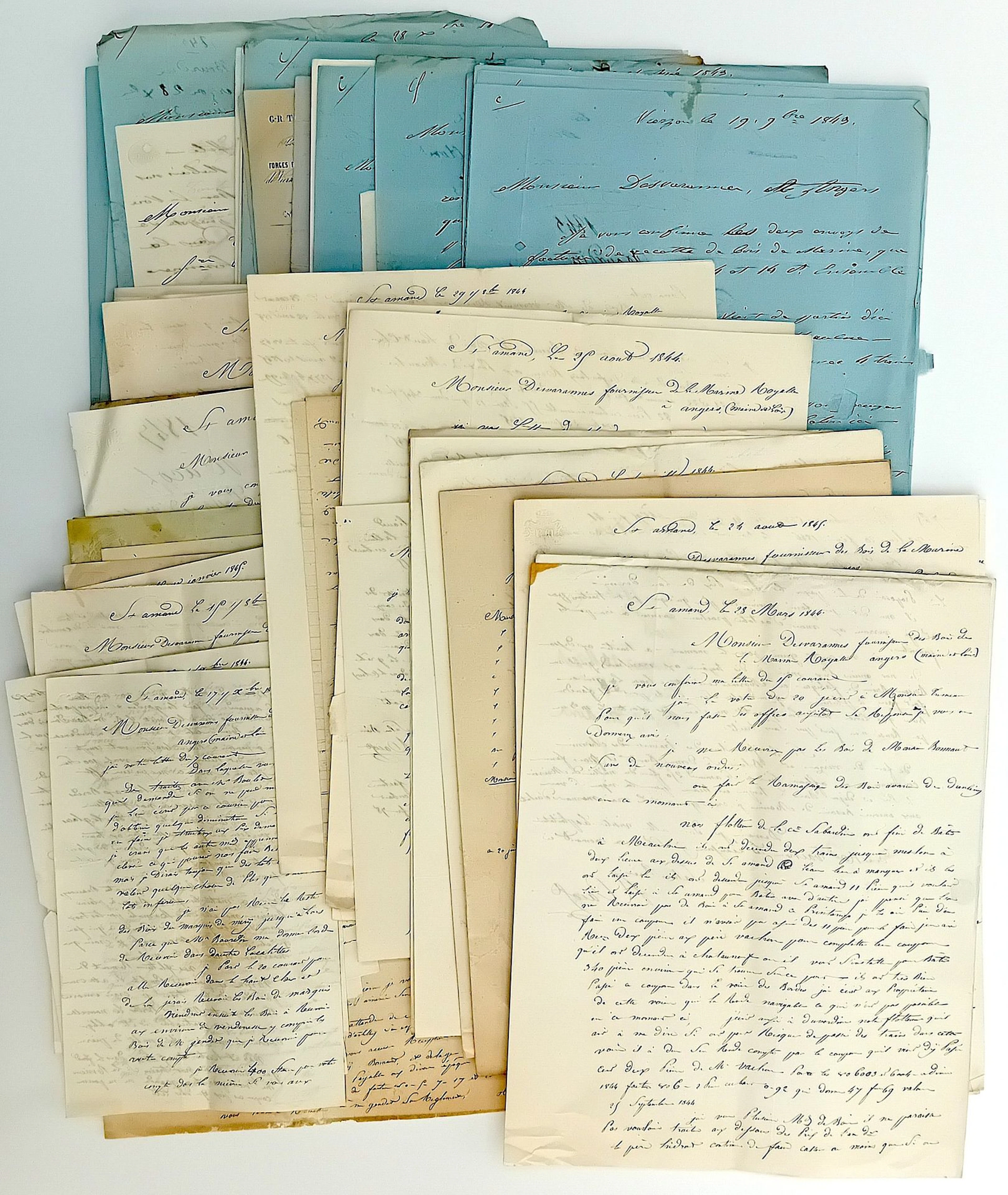 CHER. LOG DRIFTING. MARINE TIMBER. 78 business letters sent - Lot 605