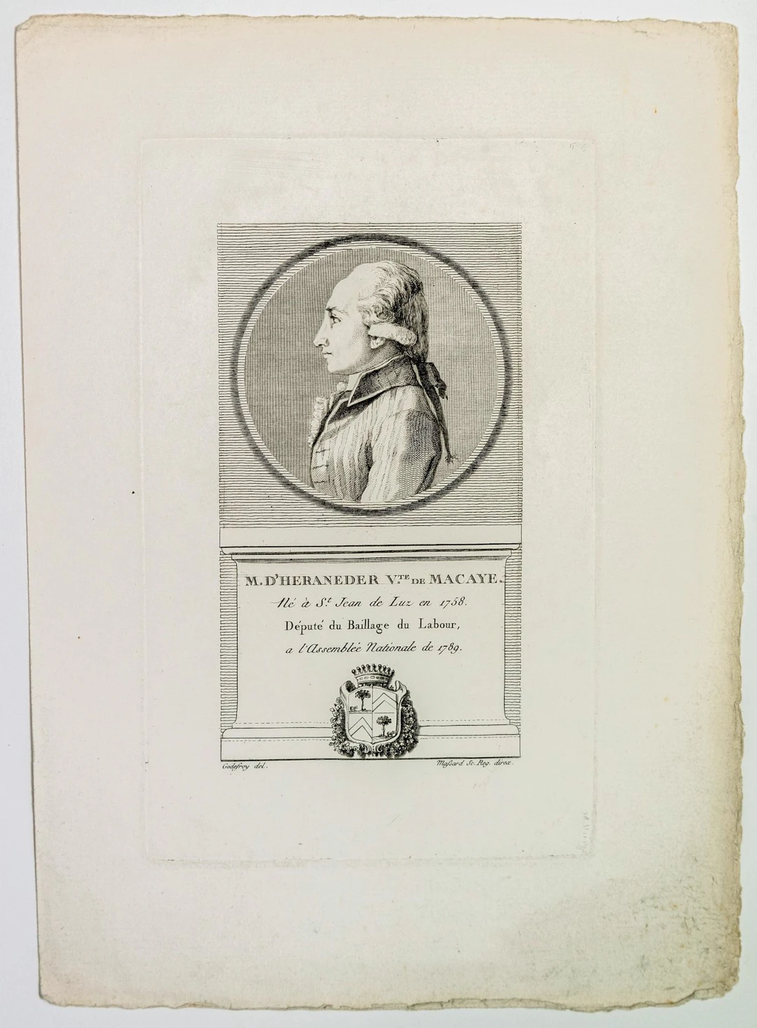 Pierre Nicolas De HARANEDER Vicomte de MACAYE, Député de la - Lot 161
