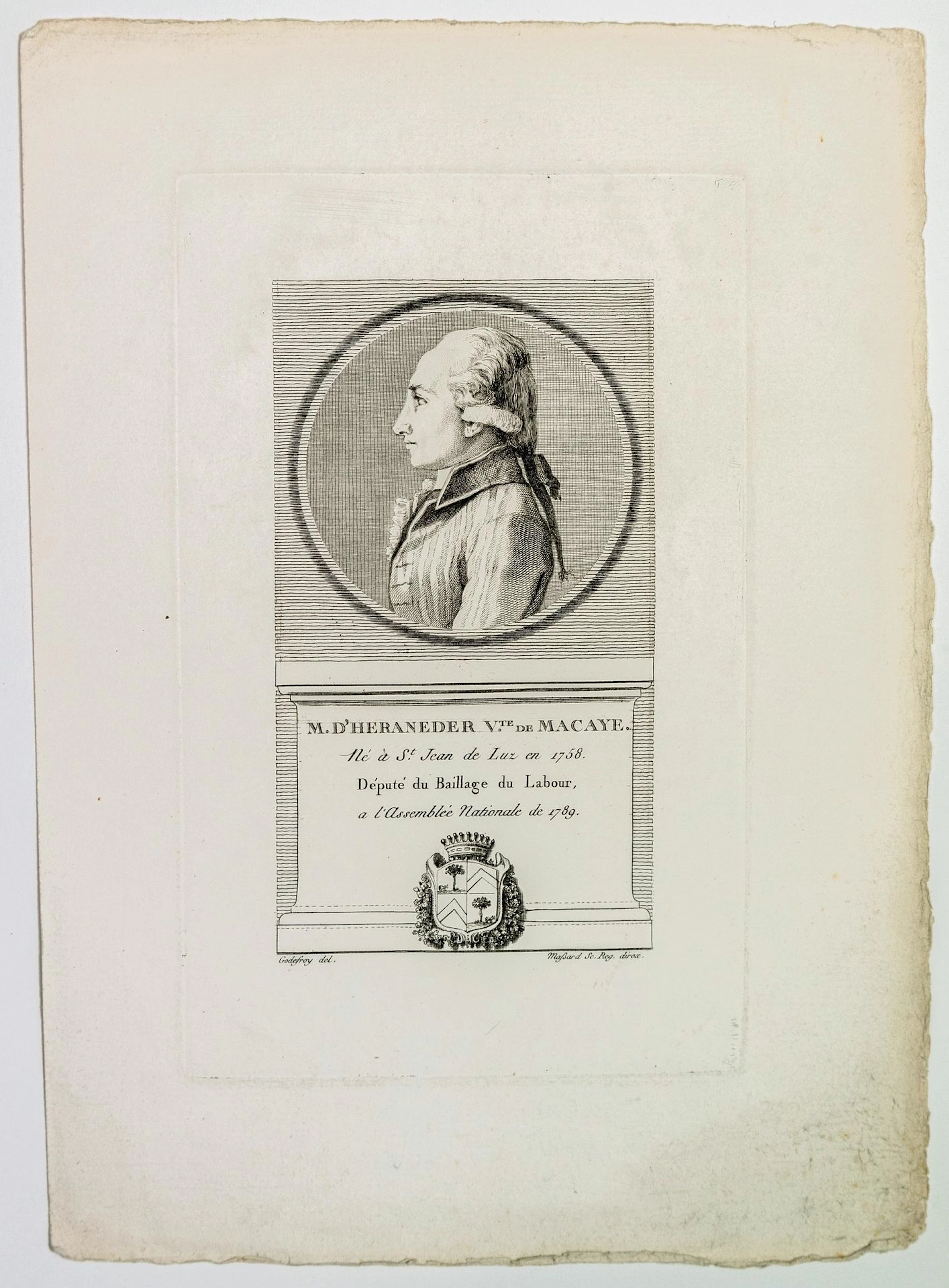 Pierre Nicolas De HARANEDER Vicomte de MACAYE, Député de la - Lot 161