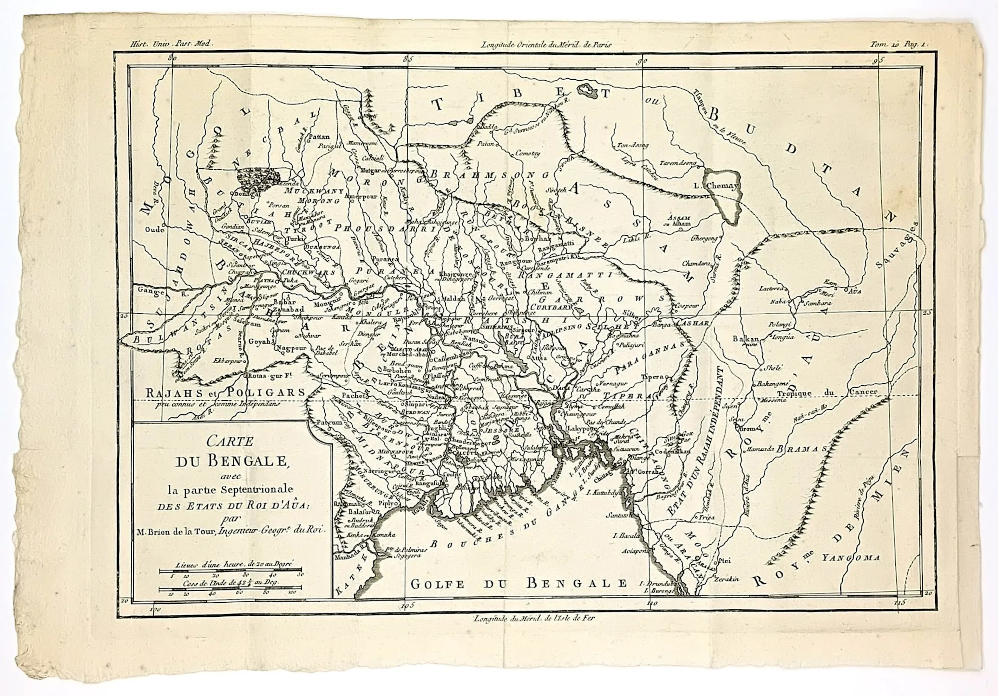 "Map of BENGAL showing the northern part of the king of Aûa' - Lot 114