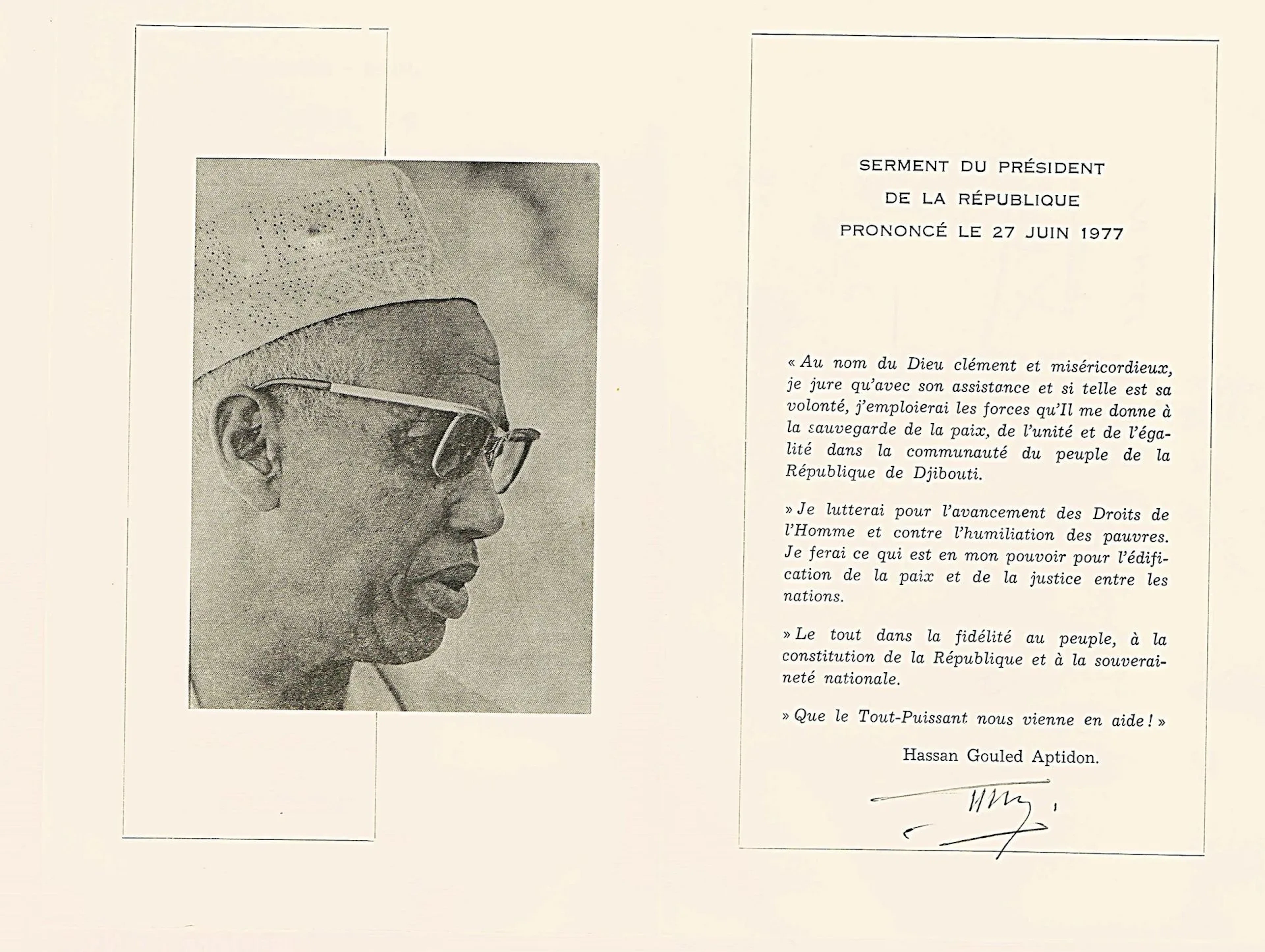 DJIBOUTI - Hassan GOULED APTIDON (1916-2006, President of th - Lot 480