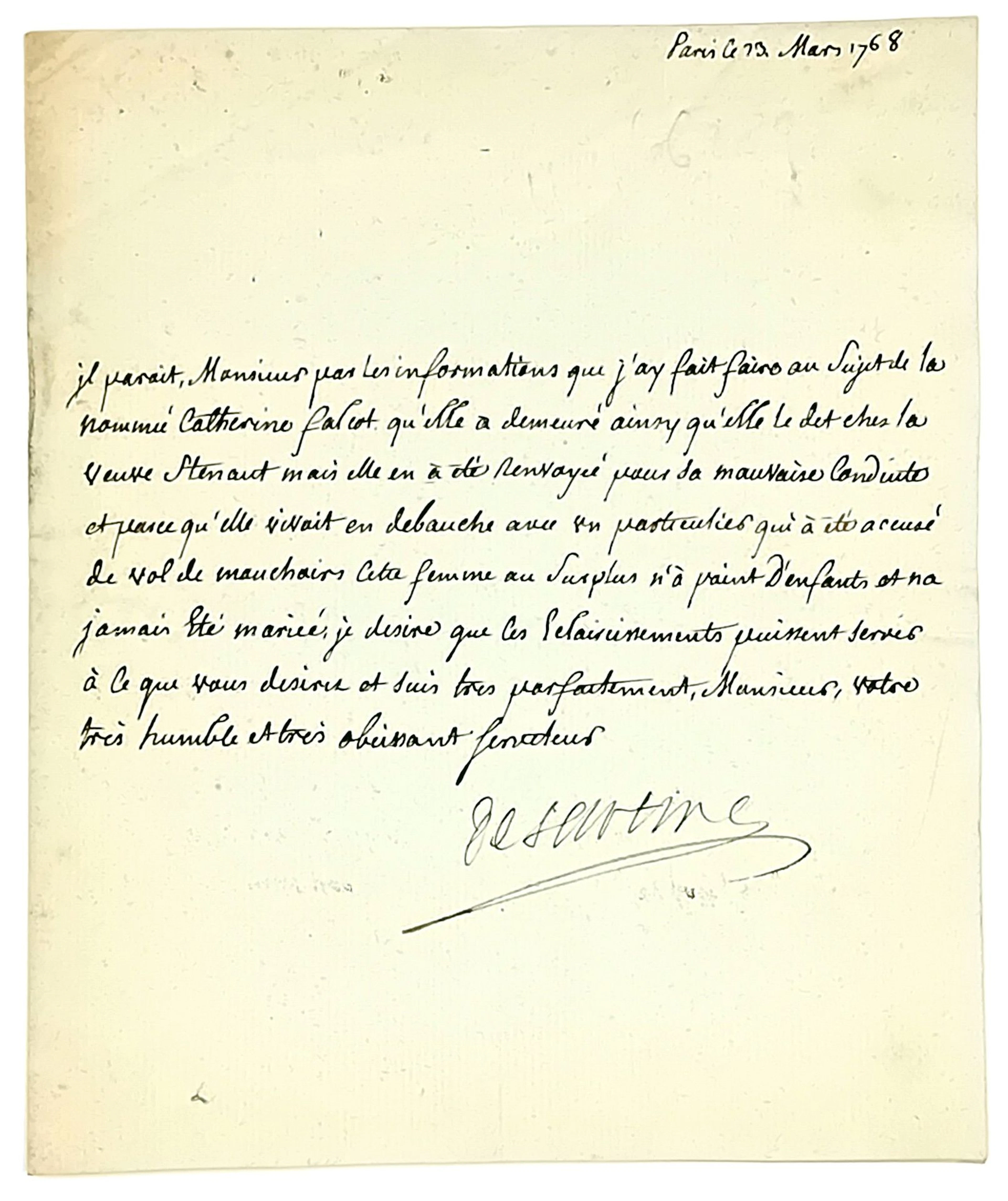 Antoine Raymond de SARTINE (1729–1801), Lieutenant General o - Lot 96