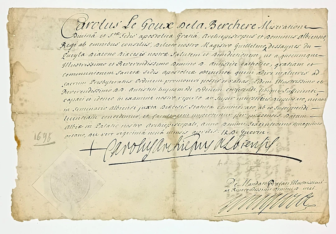 Charles LE GOUX de LA BERCHÈRE (Vif 1647 – Narbonne, Aude 17 - Lot 37