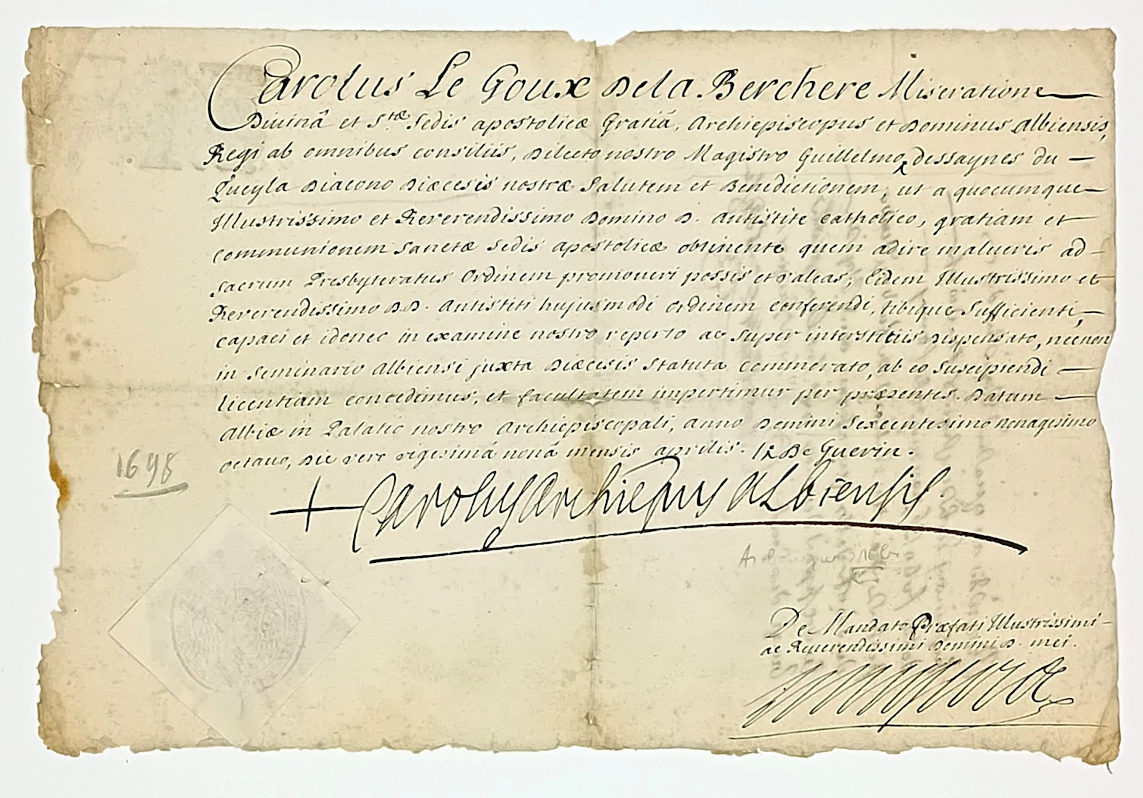 Charles LE GOUX de LA BERCHÈRE (Vif 1647 – Narbonne, Aude 17 - Lot 37