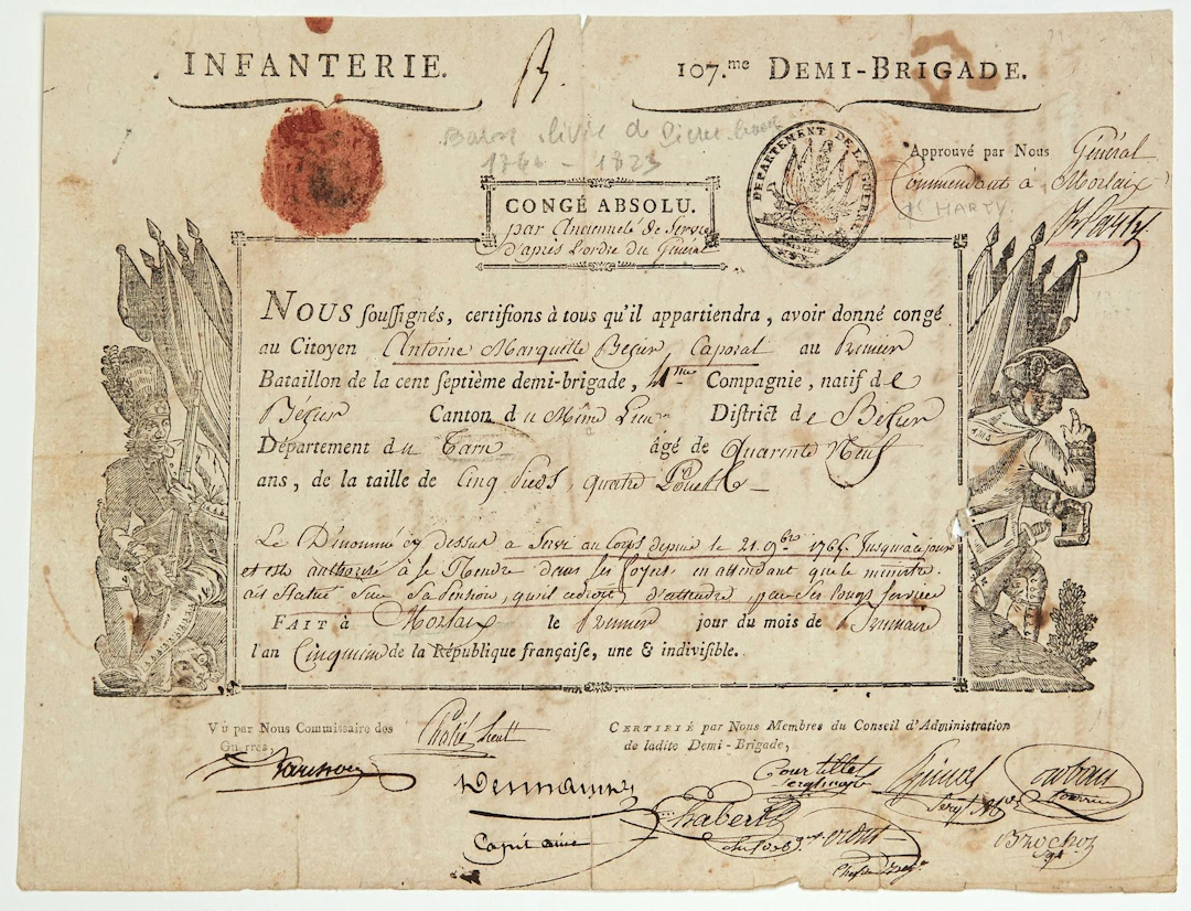 MORLAIX (Finistère) 1er Brumaire An 5 (22 Oct. 1796). Signed - Lot 252
