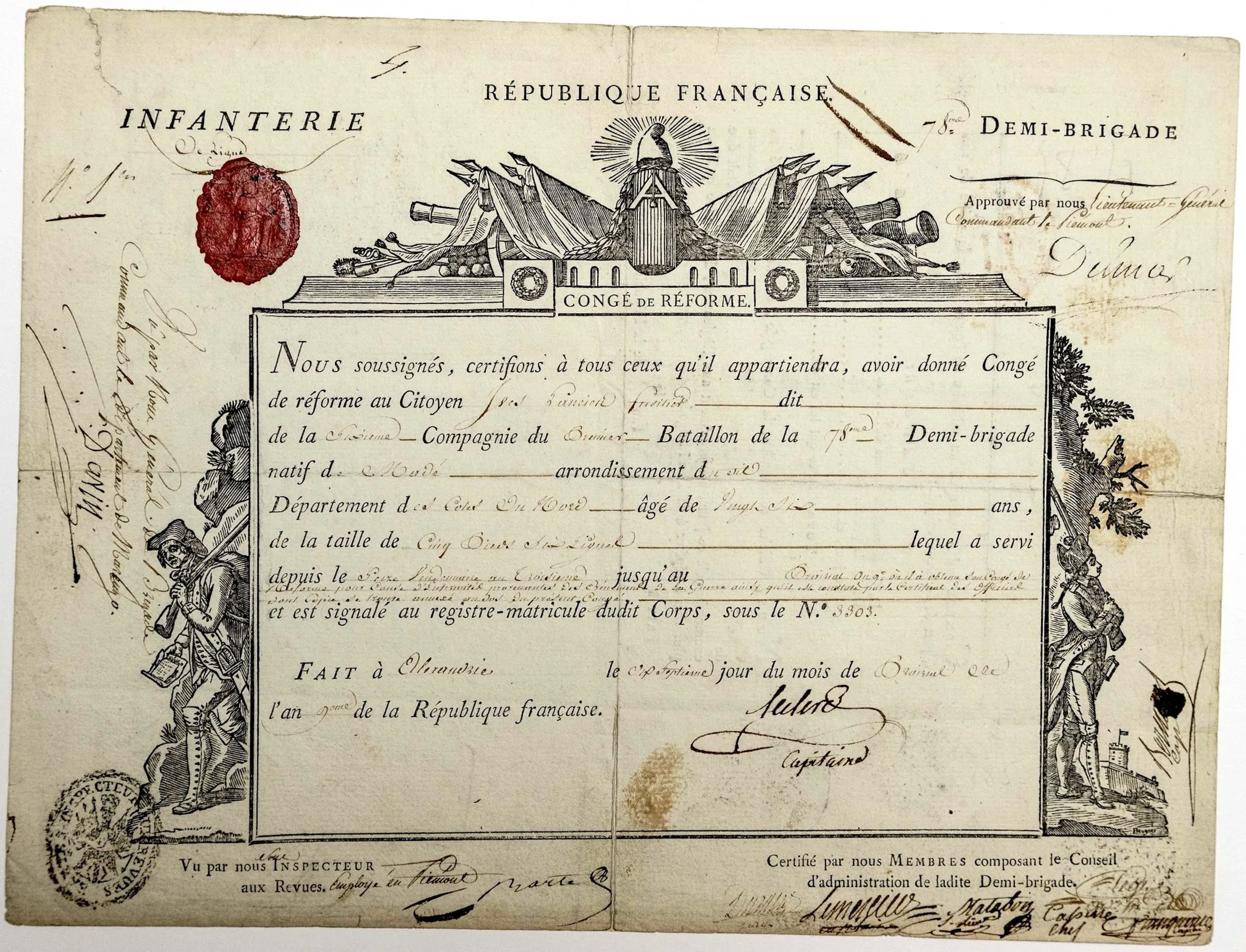 ALEXANDRIA (Italy), 17 Prairial, Year 9 (June 6, 1801). Mili - Lot 313