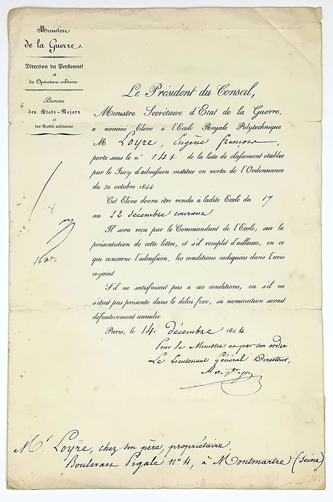 MOLINE DE SAINT YON, Alexandre Pierre, Knight (Lyon 1786–187 - Lot 531