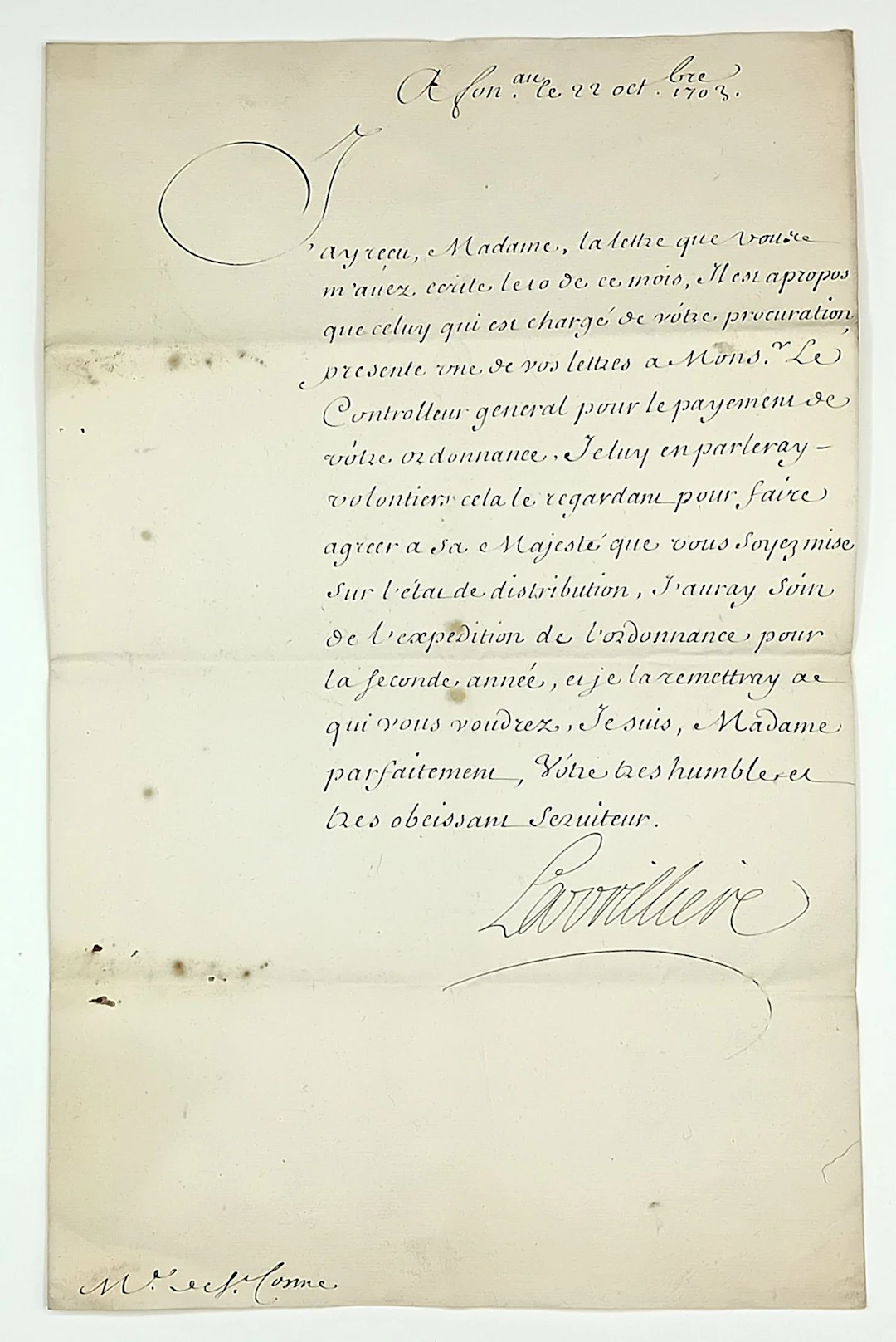 Louis II Phélypeaux de LA VRILLIÈRE (1672-1725, Secrétaire d - Lot 43