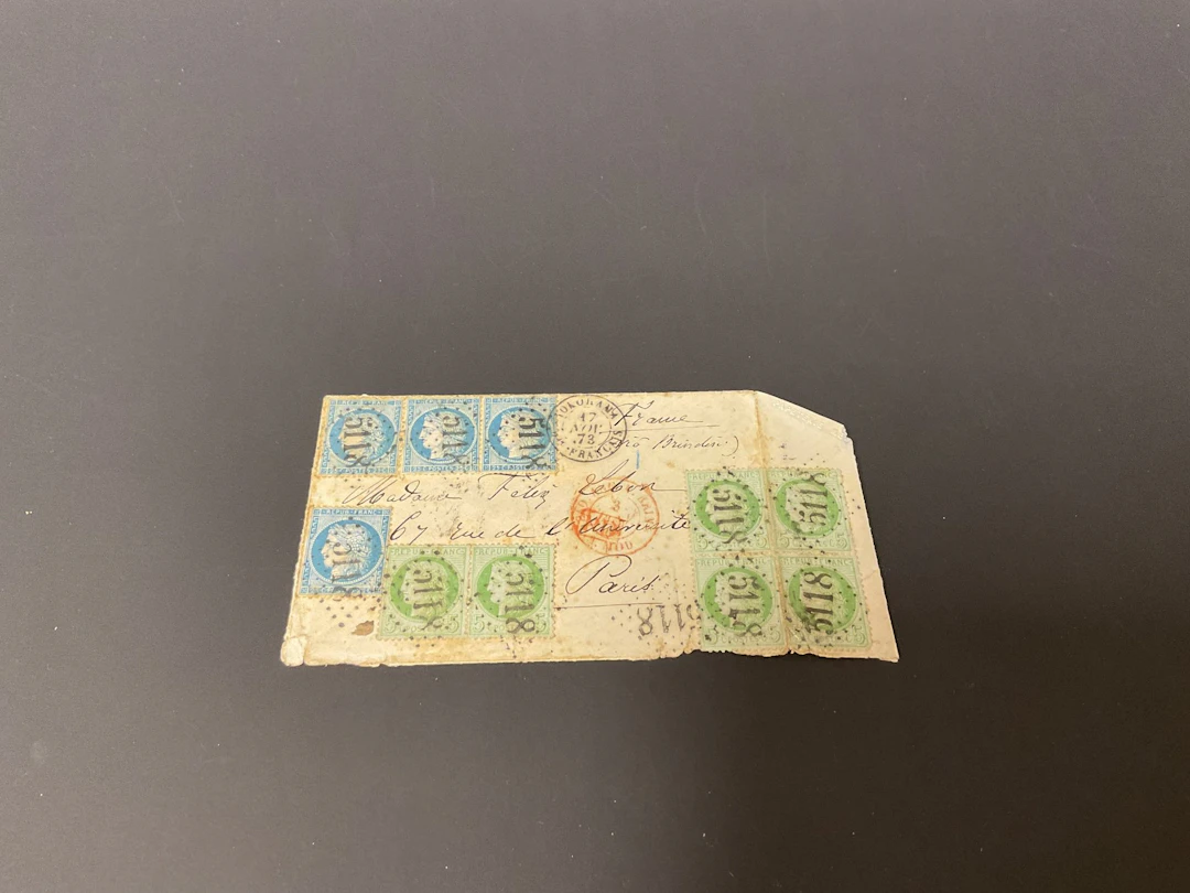 Ceres Perforated 1871: 5c. Green. 3 pairs + 25c. Blue. 4 cop - Lot 99