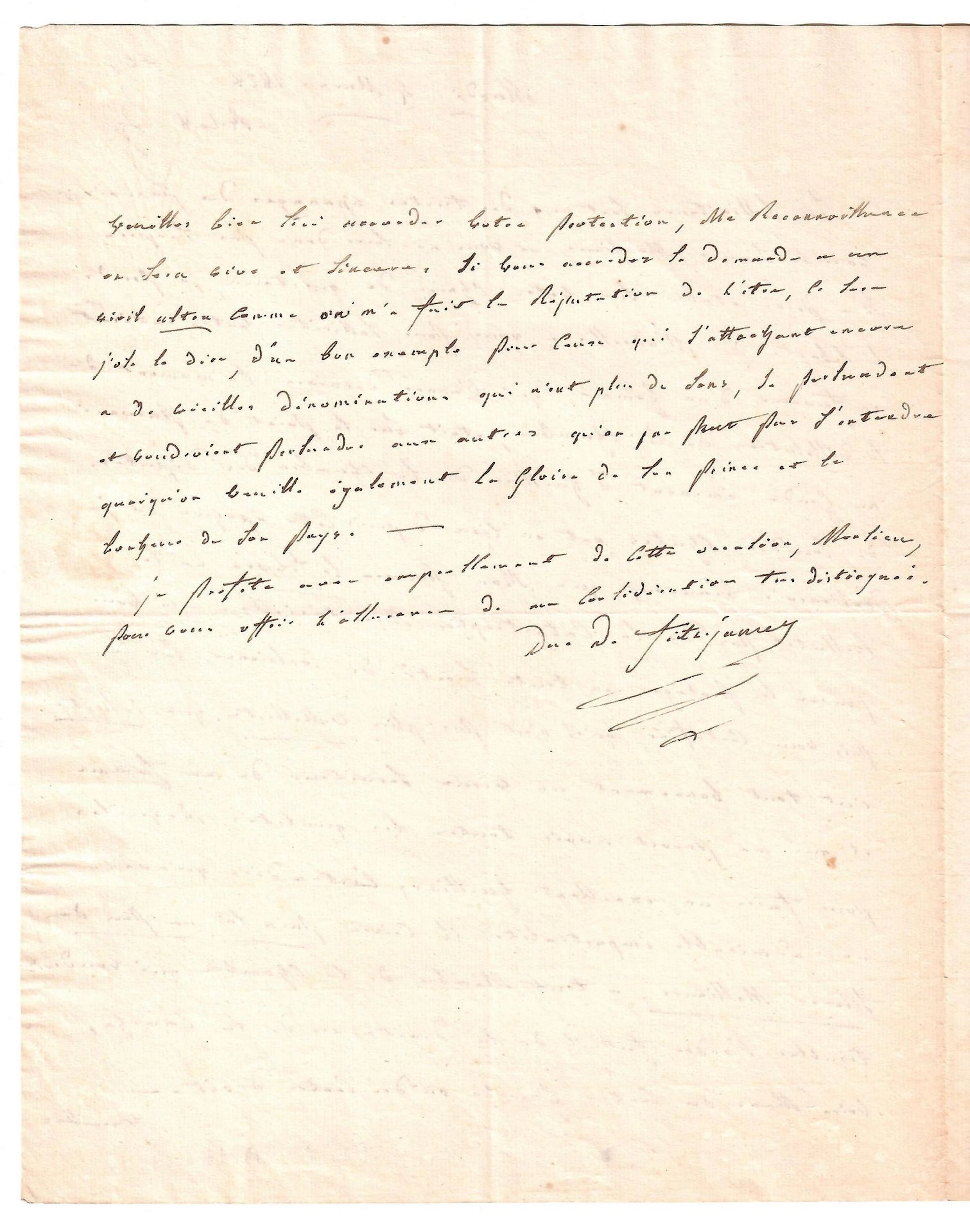 Édouard, Duke of FITZ-JAMES (Versailles (78) 1776–1838), Pee - Lot 485