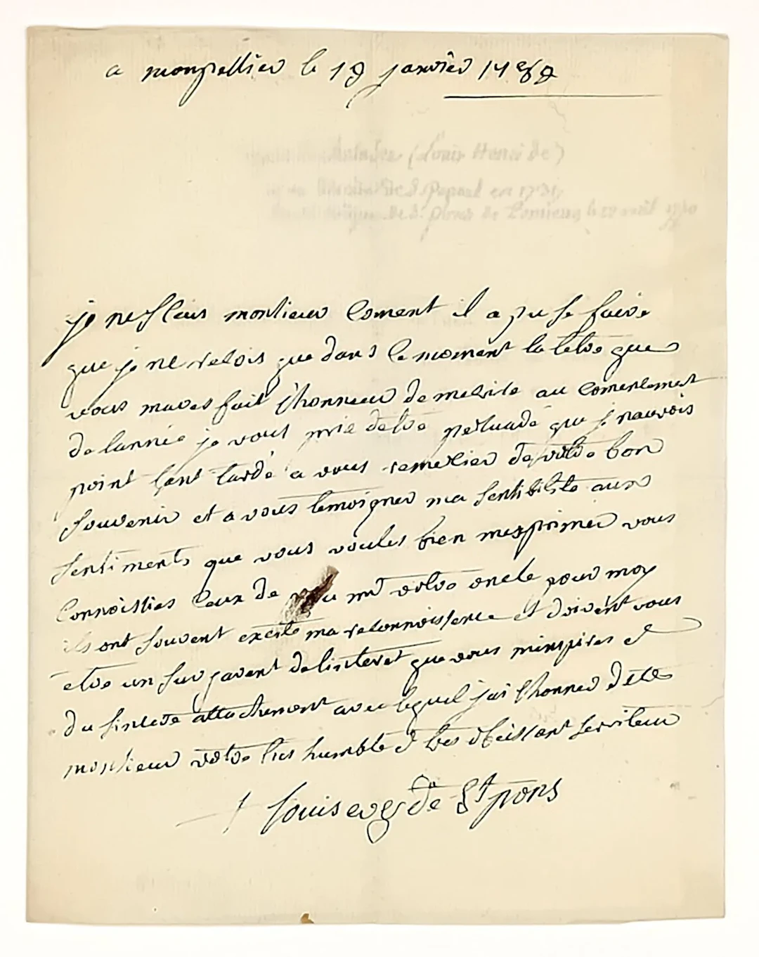 HÉRAULT. Louis Henri de BRUYÈRES DE CHALABRE (1770–1795), Bi - Lot 135
