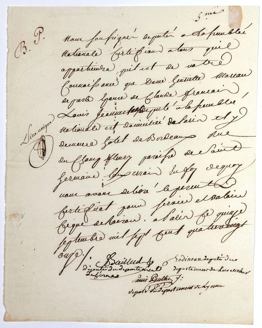 Louis PAULTRE DES EPINETTES (1747-1797) Député du Tiers aux - Lot 201
