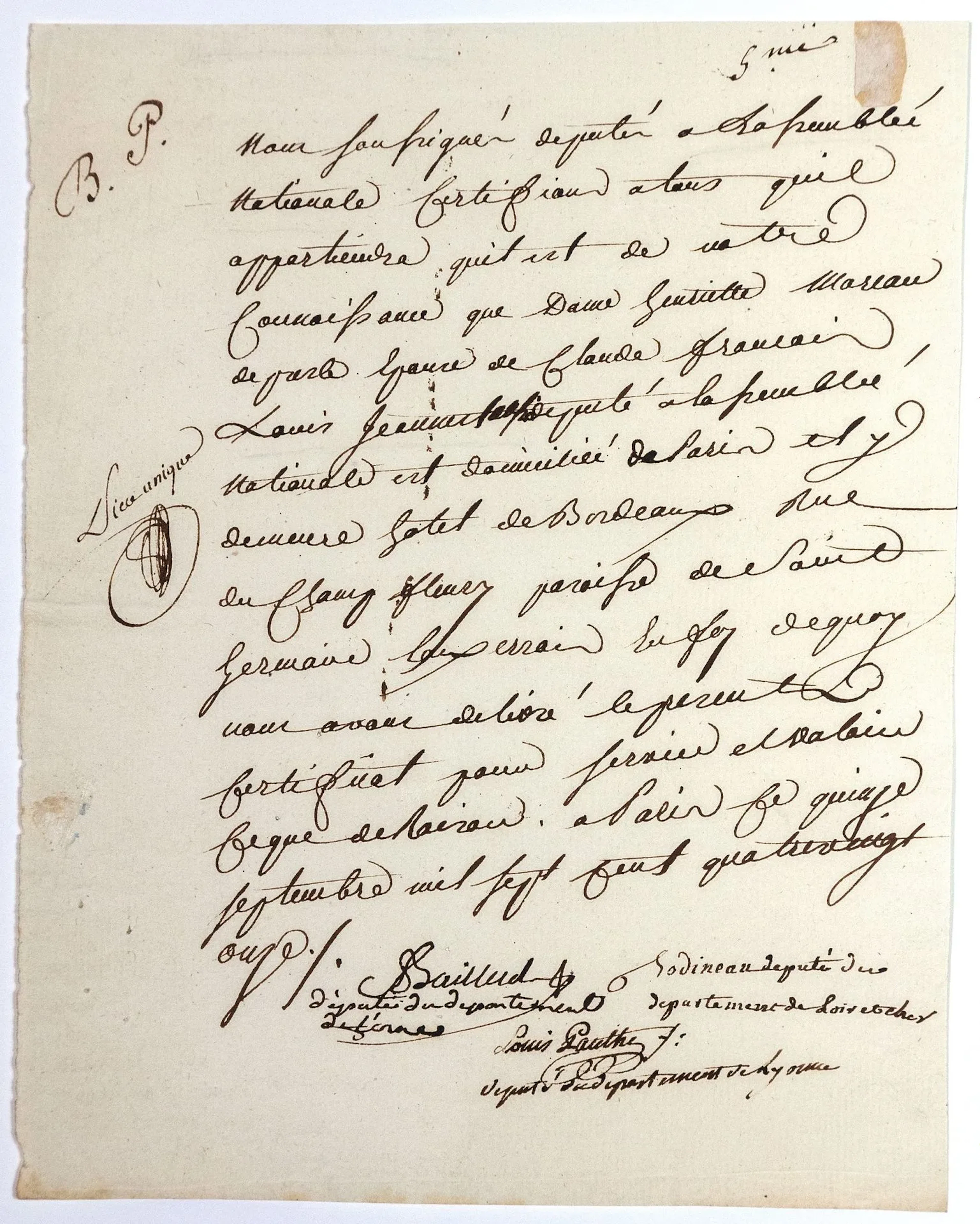 Louis PAULTRE DES EPINETTES (1747-1797) Député du Tiers aux - Lot 201