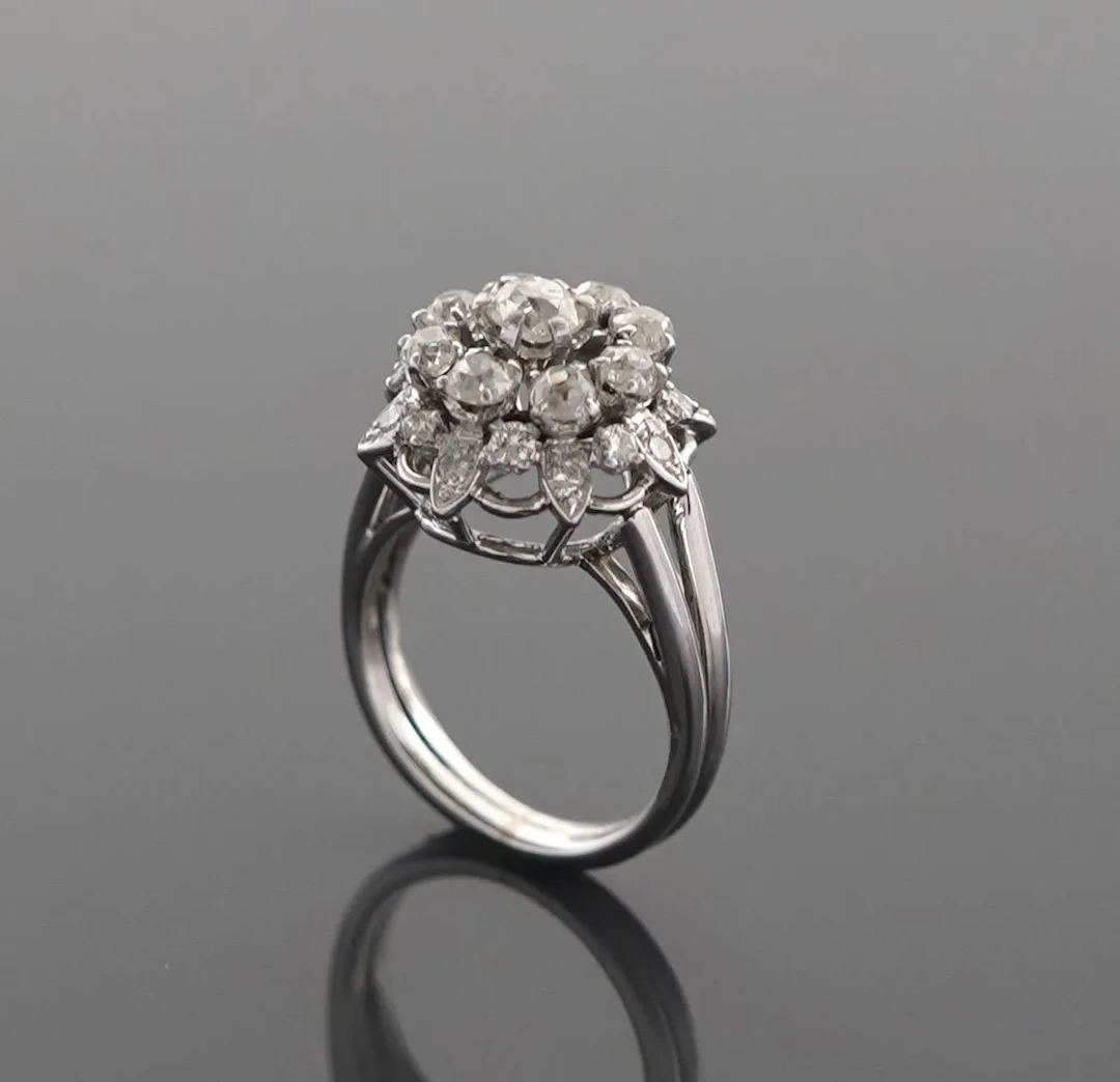 Ring in 18k white gold (750 parts per thousand) and platinum - Lot 263