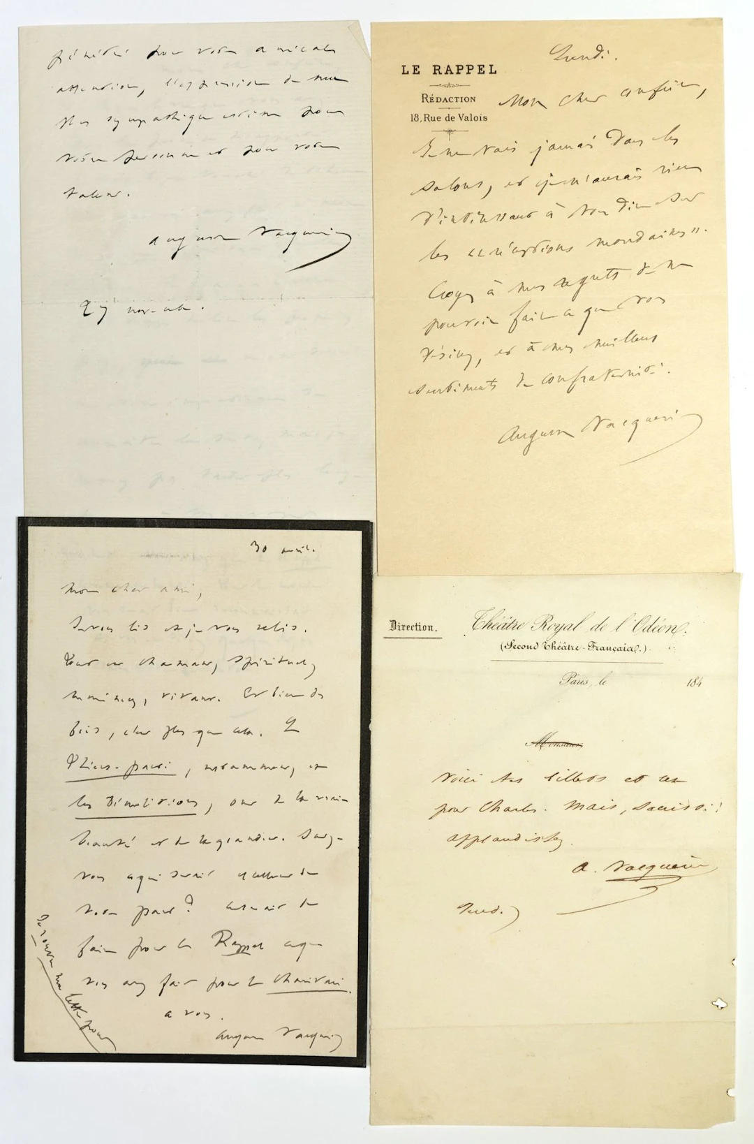 Auguste VAQUERIE (Villequier 1819–1895) Poet, playwright, an - Lot 540