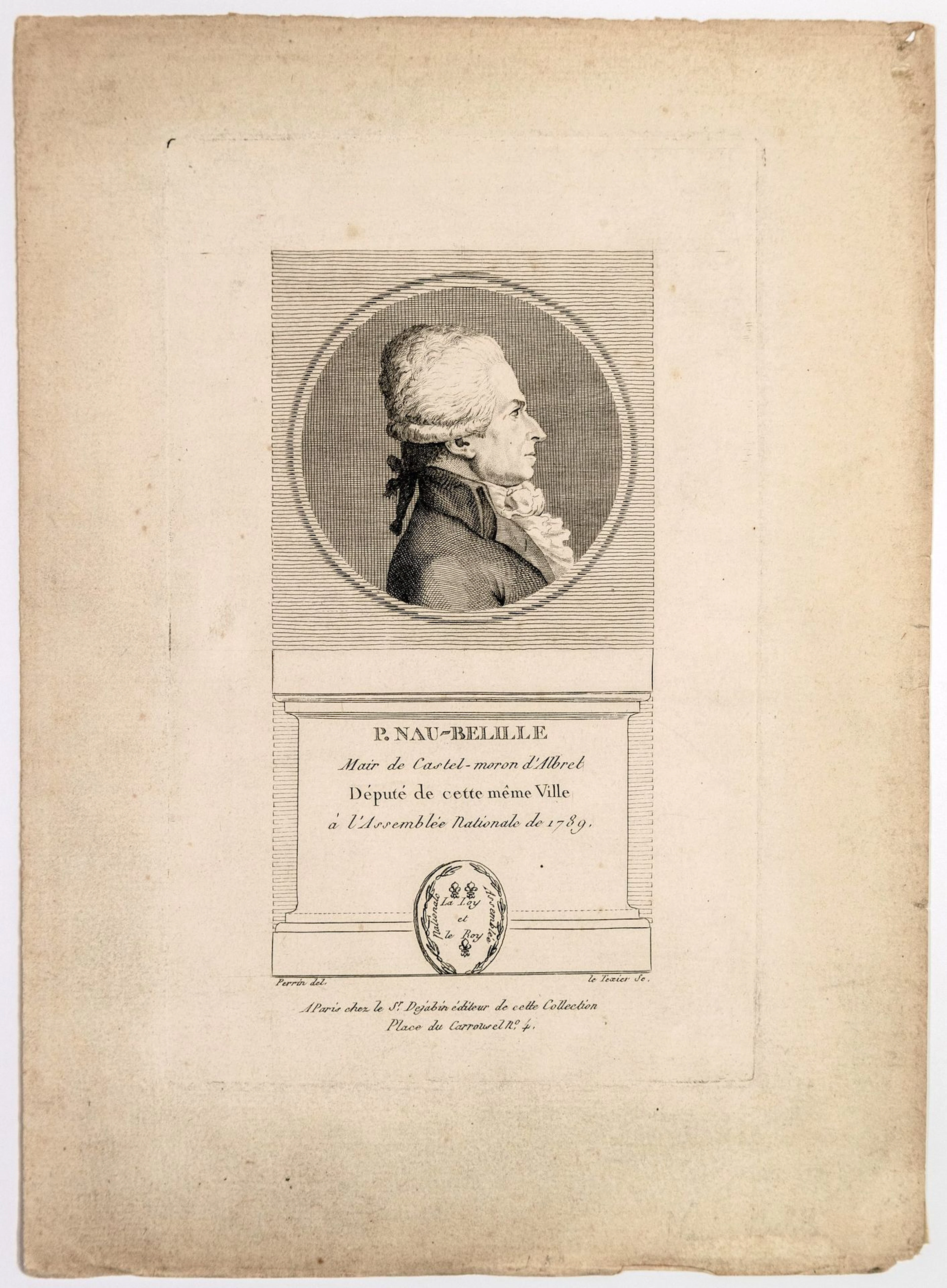 GIRONDE. Pierre NAU de BELLE-ISLE, Mayor of Castelmoron d'Al - Lot 170