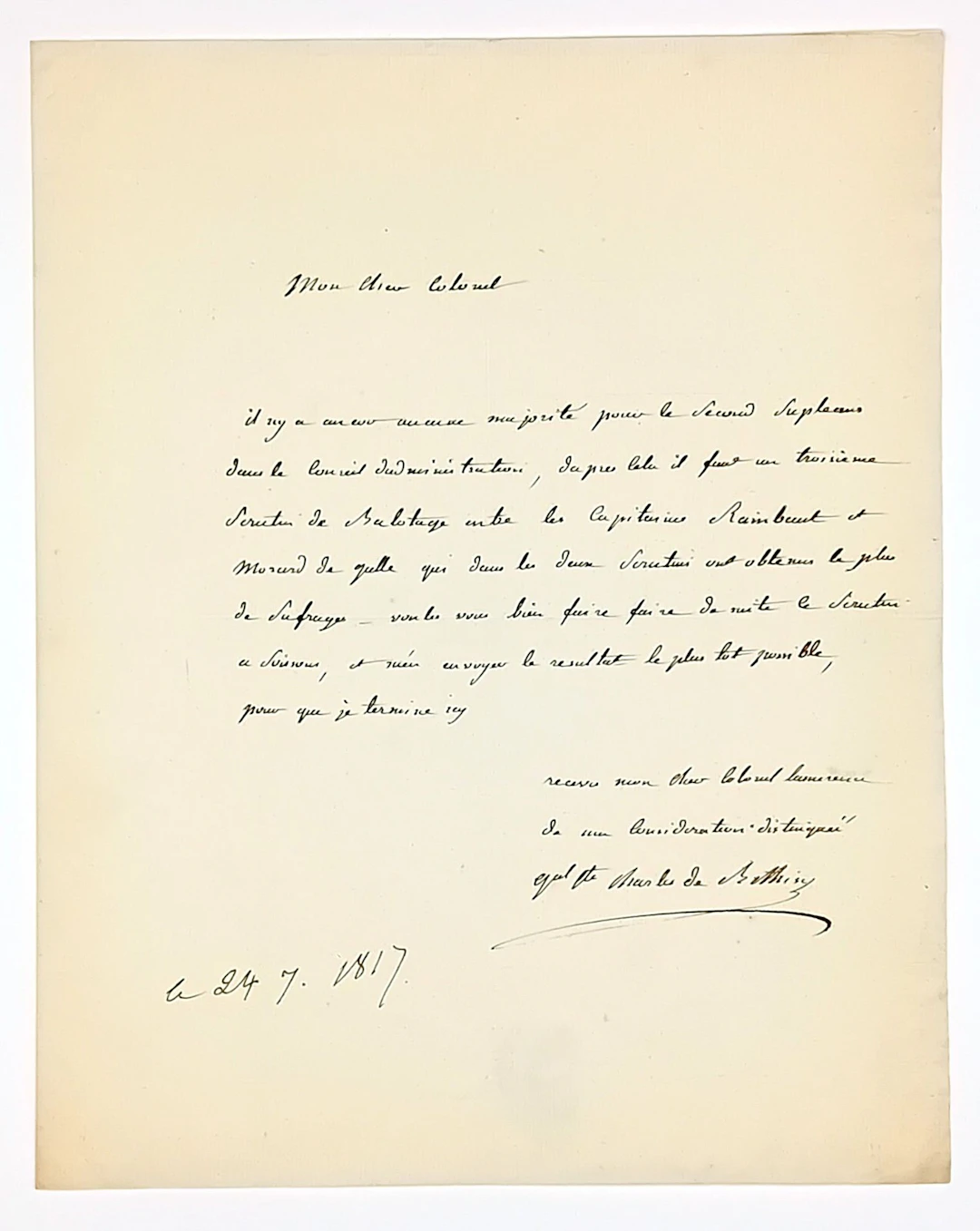 Charles de BÉTHISY, Marquis de Béthisy de Mézières (Paris 17 - Lot 422