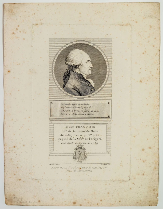 DORDOGNE. Jean François Comte de La ROQUE DE MONS, Député de - Lot 178