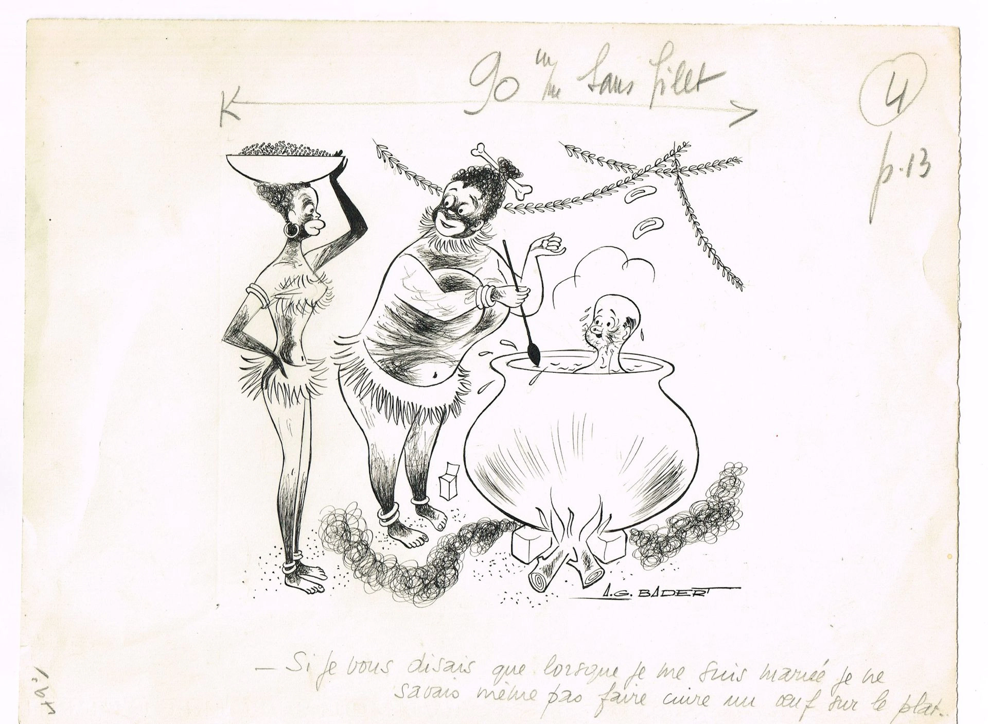 Albert-Georges BADERT (1914–1994, political cartoonist) / Or - Lot 493