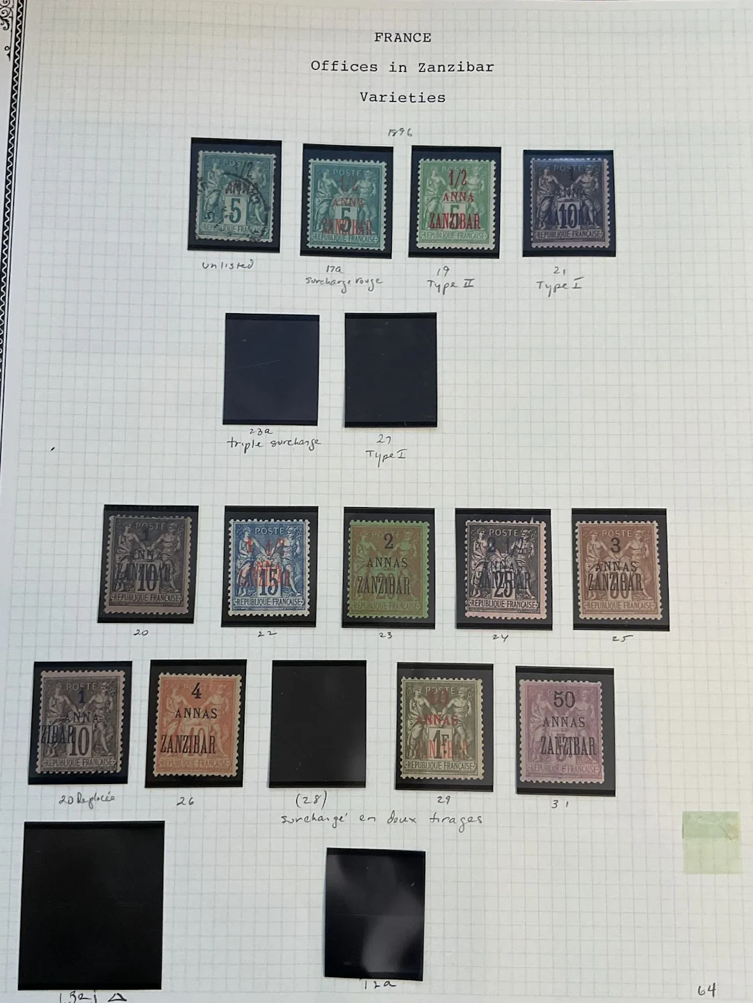 French Colonies - Zanzibar: Collection of Zanzibar stamps fe - Lot 42