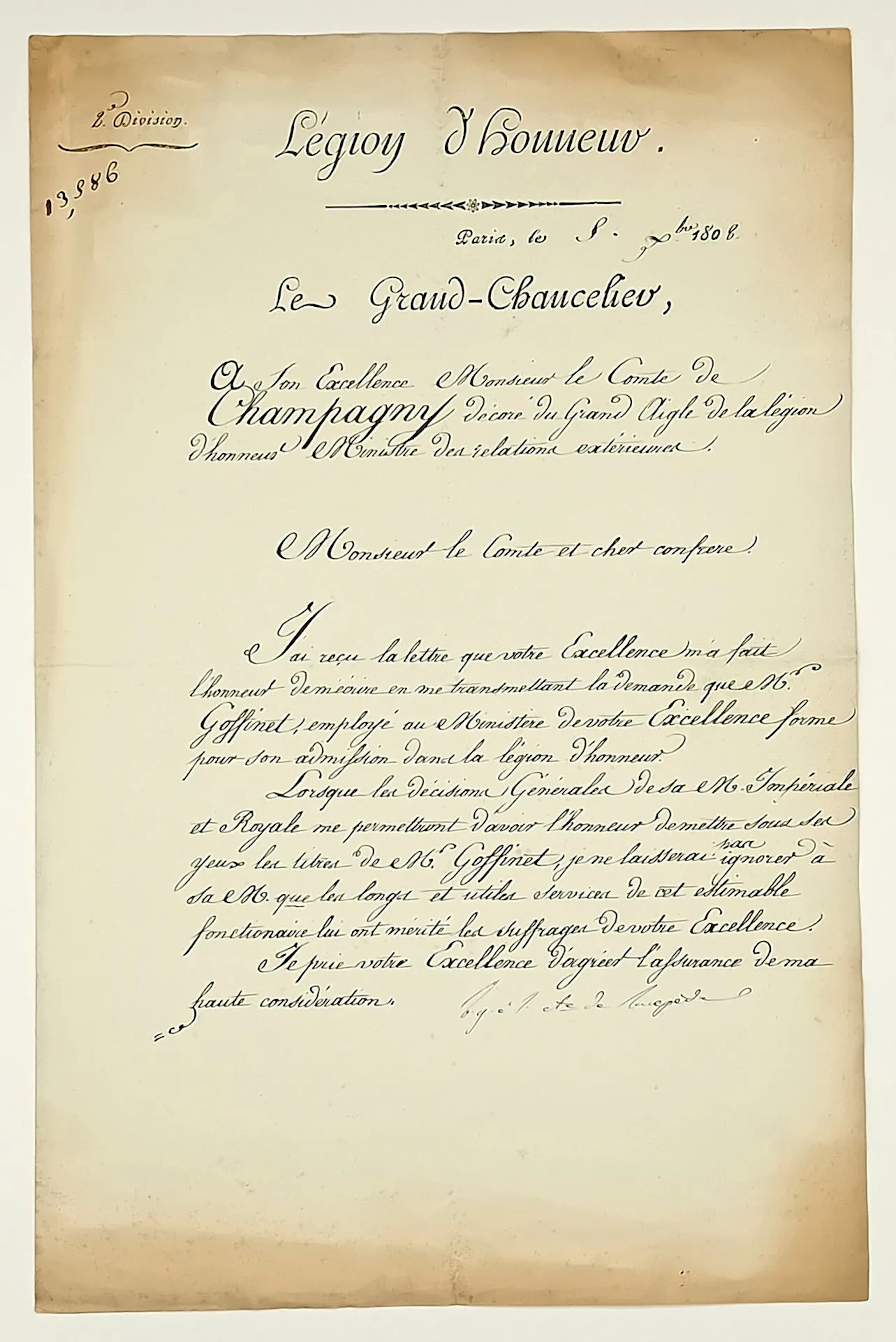Comte de LACÉPÈDE, Bernard-Germain-Étienne La Ville-sur-Illo - Lot 429