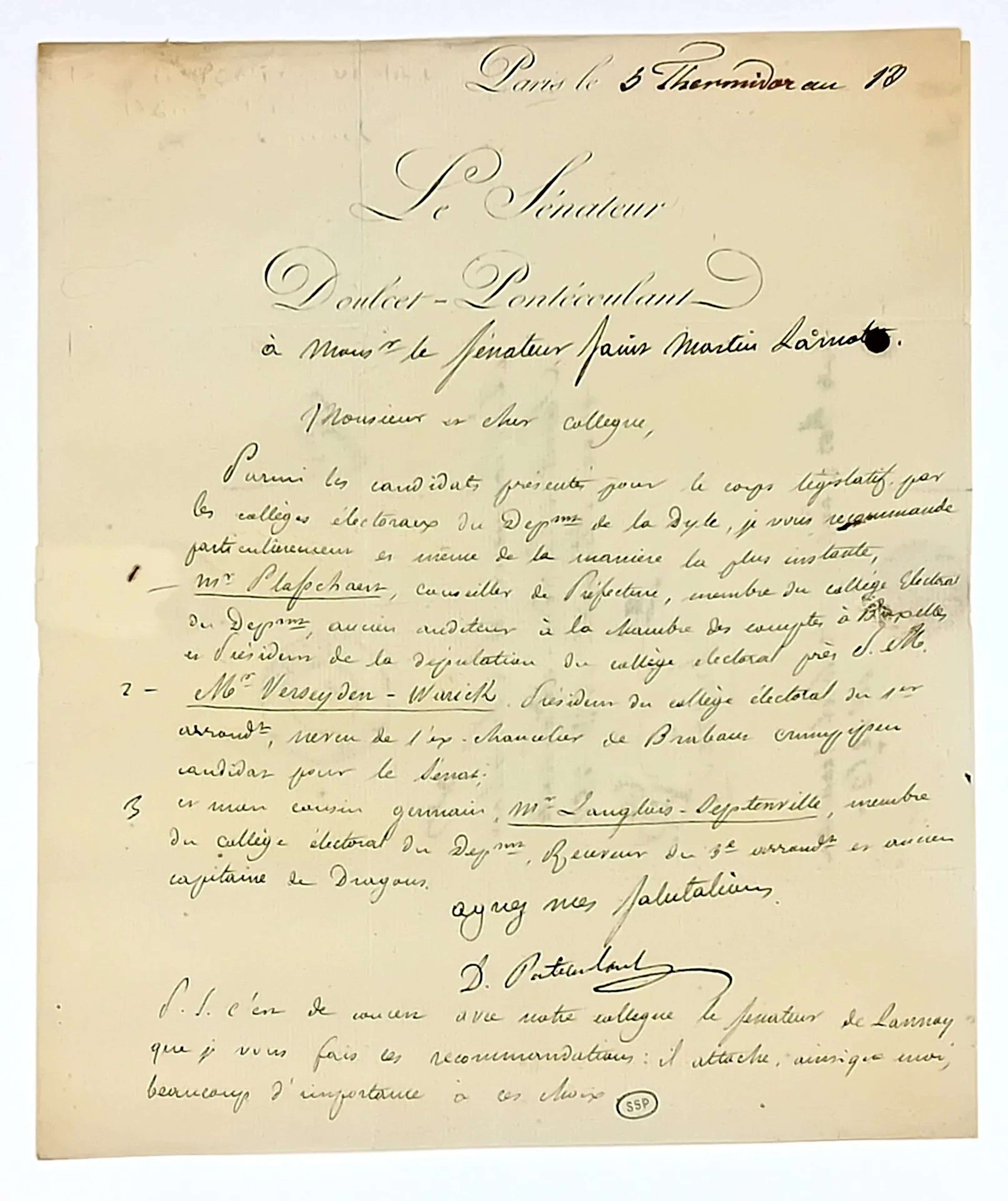 DOULCET-PONTÉCOULANT (Louis-Gustave, Count of) Caen, Calvado - Lot 357